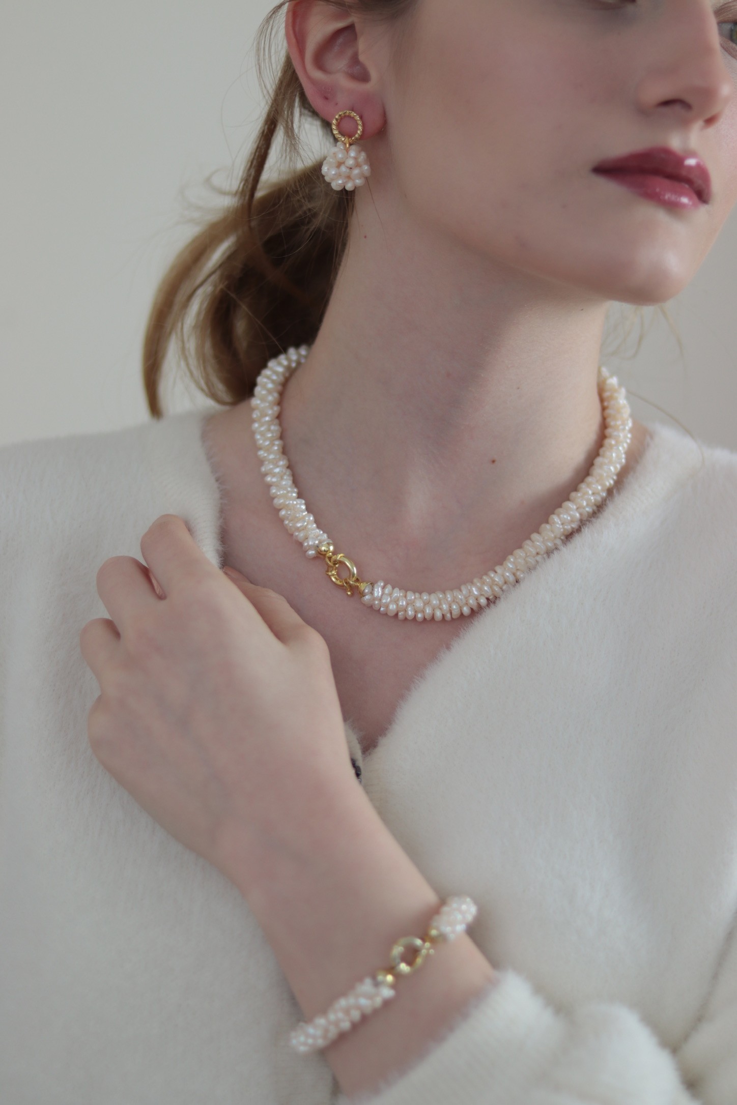 IVY REAL PEARL SILVER NECKLACE