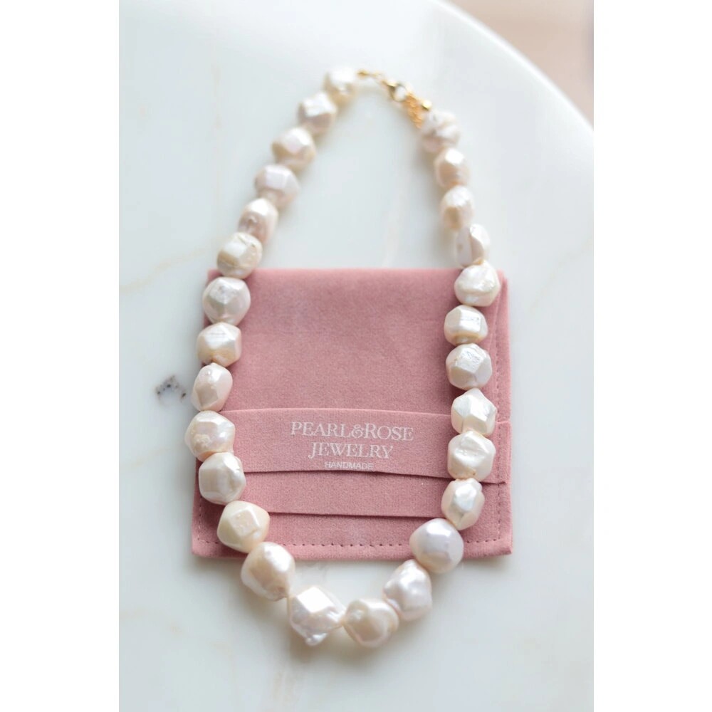 KRİSTAL REAL PEARL BAROQUE NECKLACE