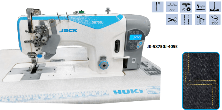 JK-58450J-403E İPLİK KESİCİLİ,İPTALLİ,KÜÇÜK ÇAĞANOZ ÇİFT İĞNE MAKİNESİ