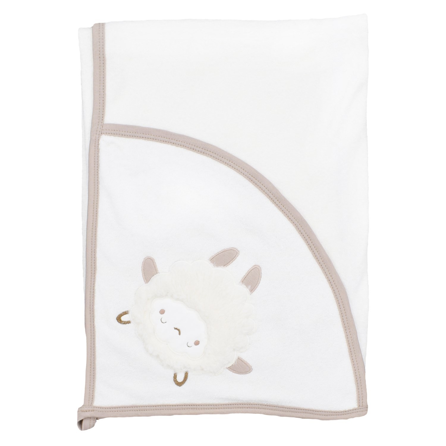 BiOrganic 66347 Curly Sheep Bebe Silgi Havlu 85x85 CM - Bej