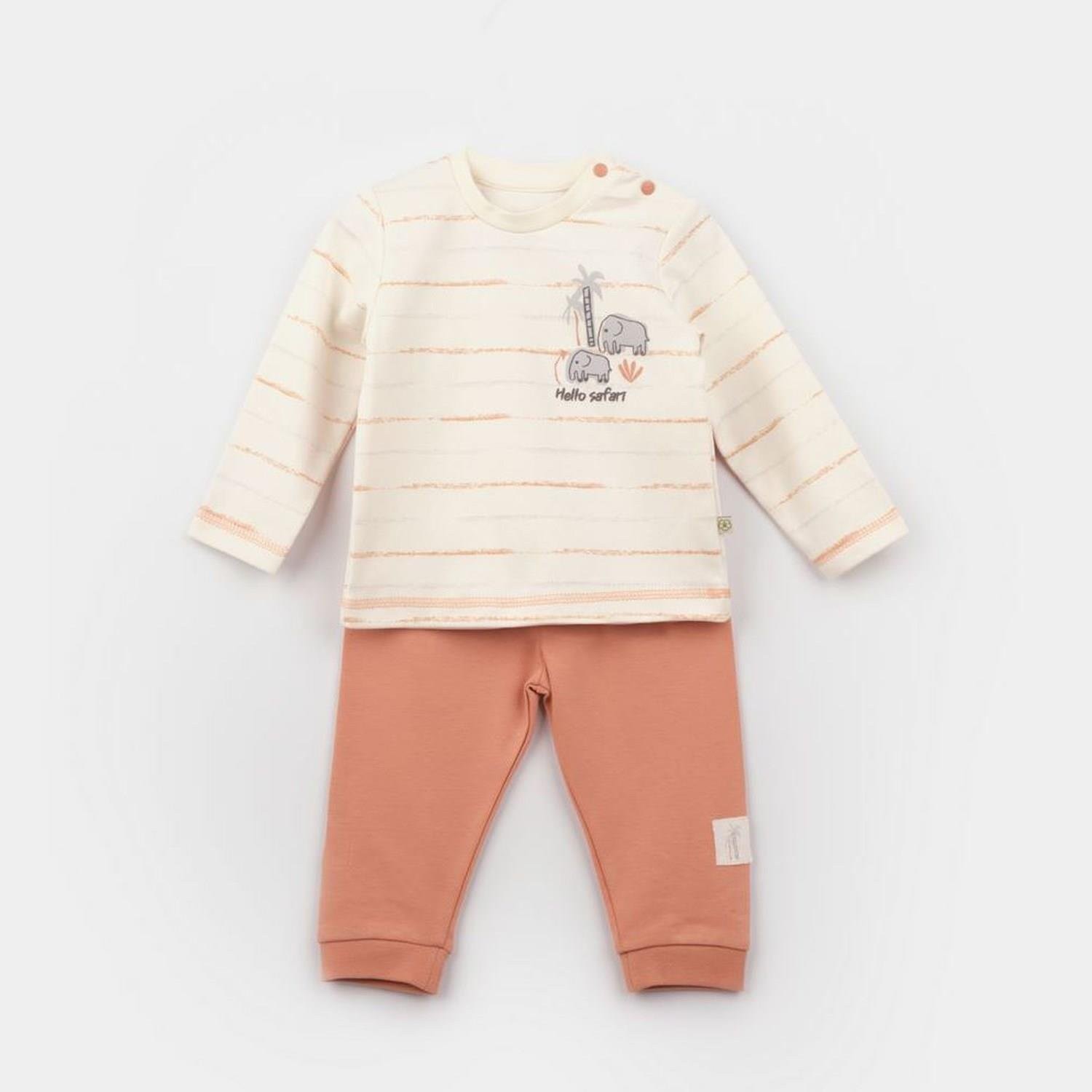 Bibaby Biorganic Hello Safari 2'Li Bebek Takım 59788 - Kiremit