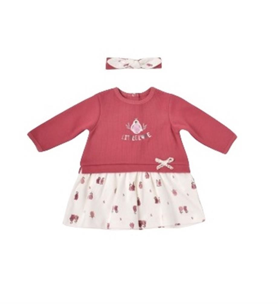 BiOrganic 76039 Little Love Kadife Bandanalı Kız Bebek Elbise