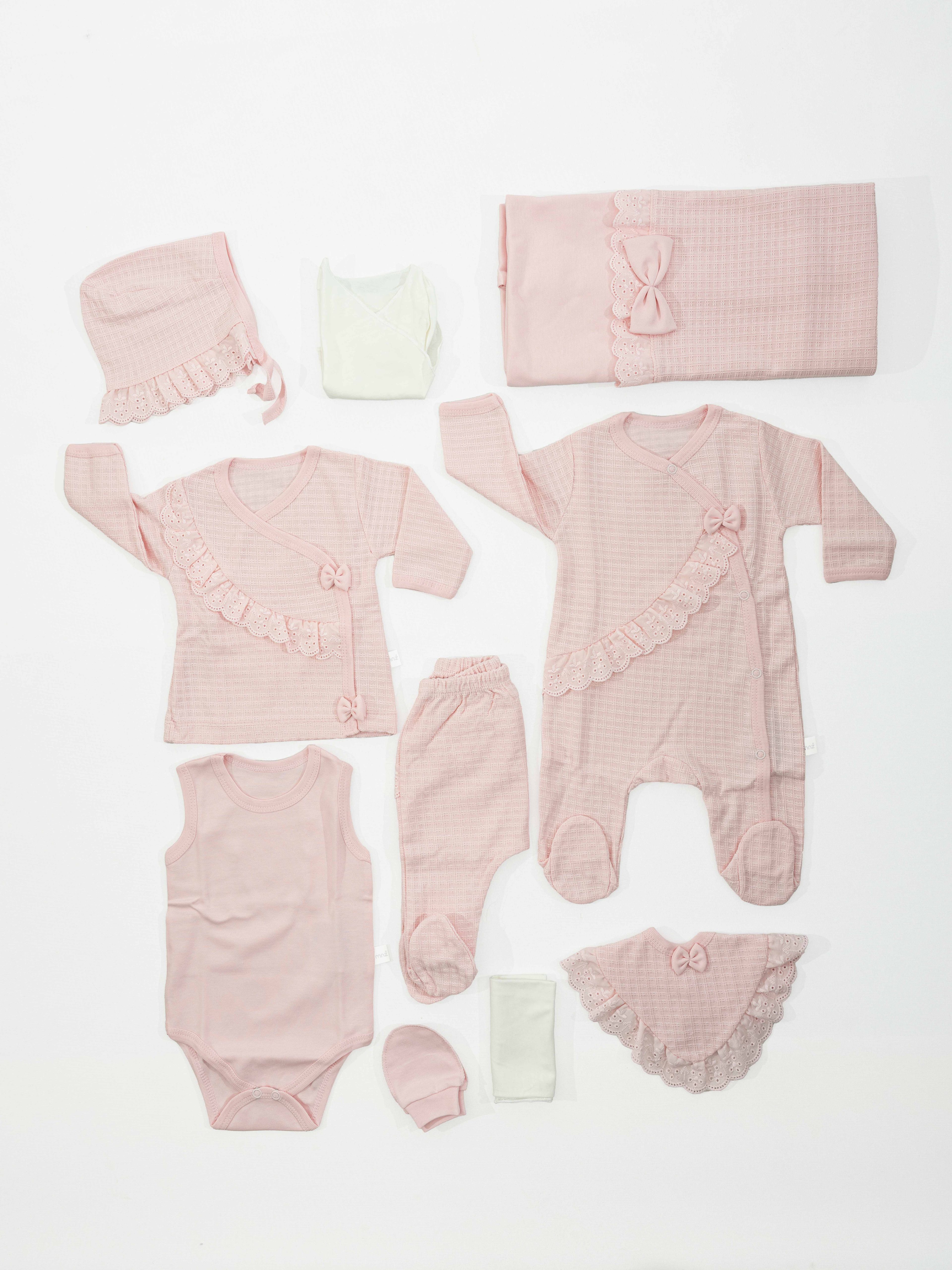 Organik Pretty 10'lu Pembe Hastane Çıkış Seti
