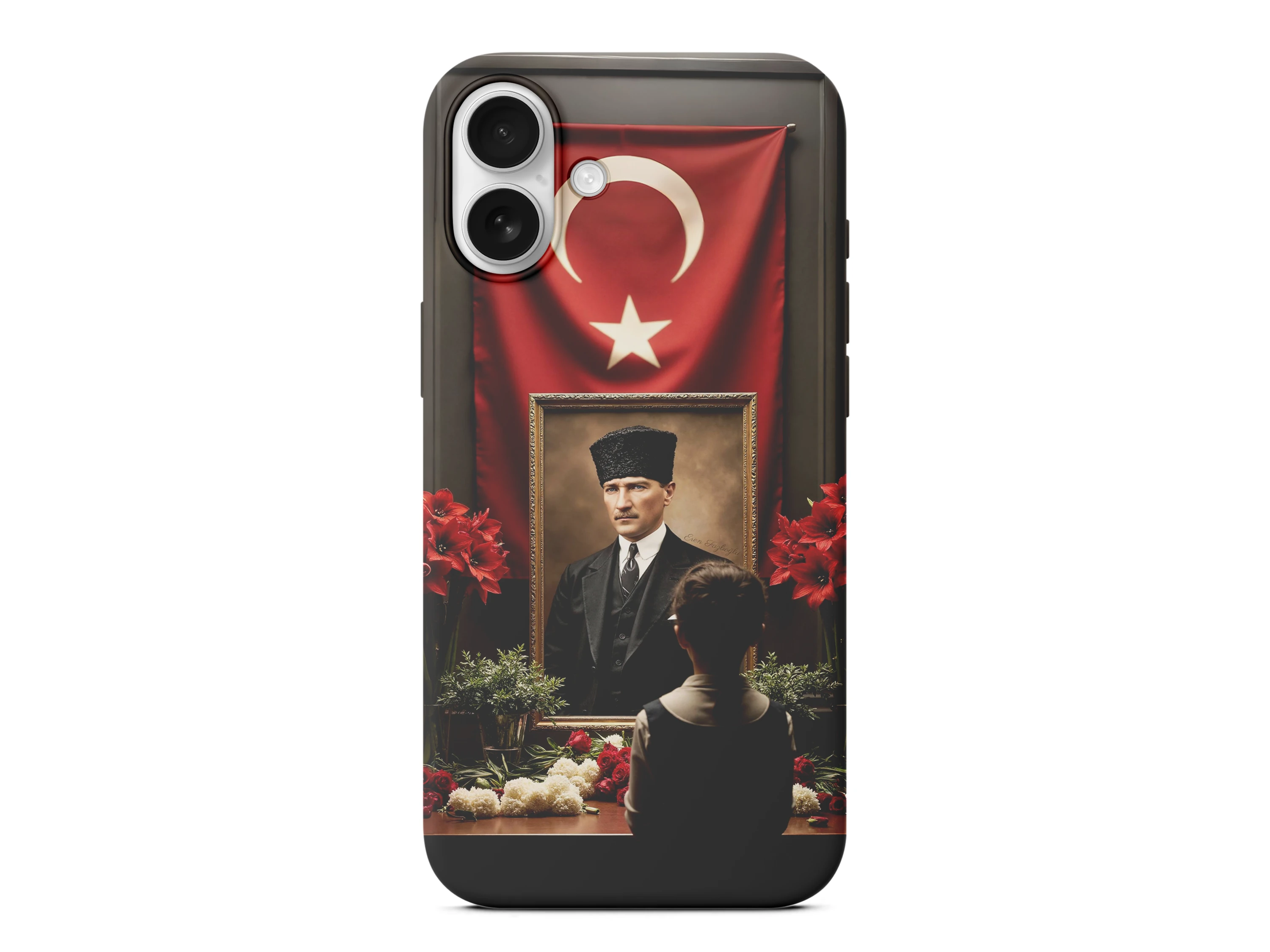 Atatürk Tablo Detaylı Baskılı Telefon Kılıfı
