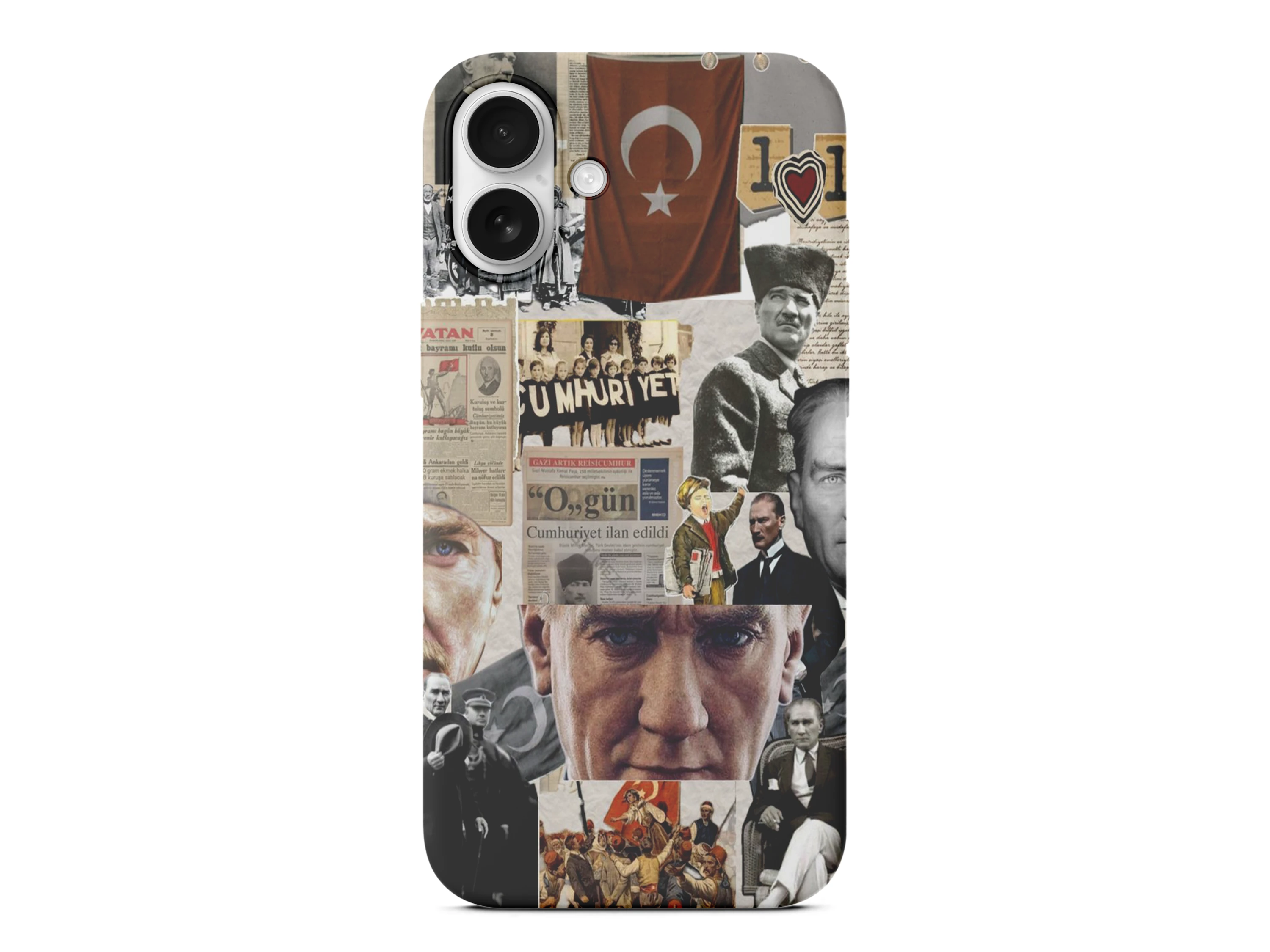 Atatürk Cumhuriyet Kolaj Baskılı Silikon Kılıf