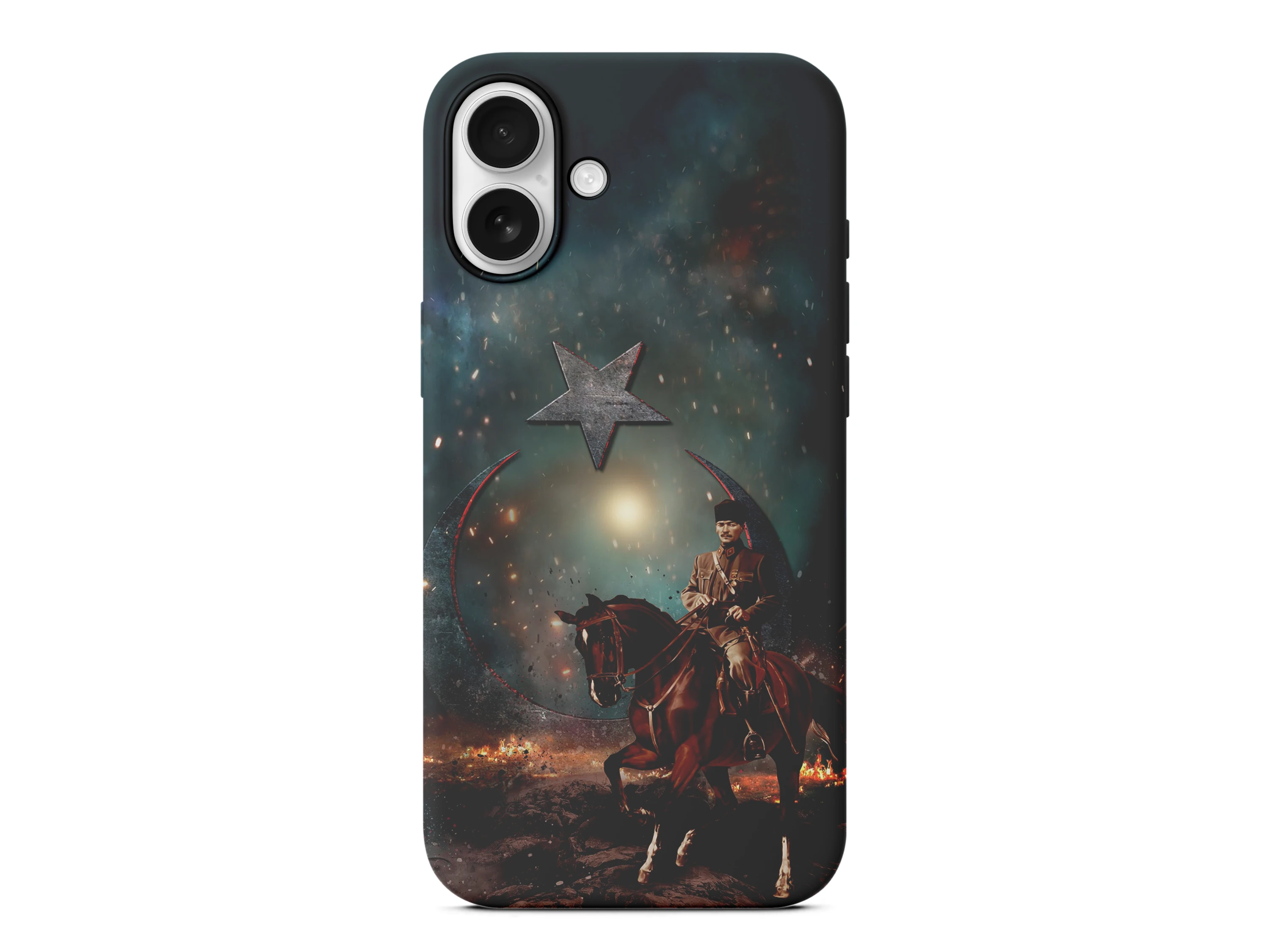 At Üstünde Zafer Atatürk Baskılı Telefon Kılıfı