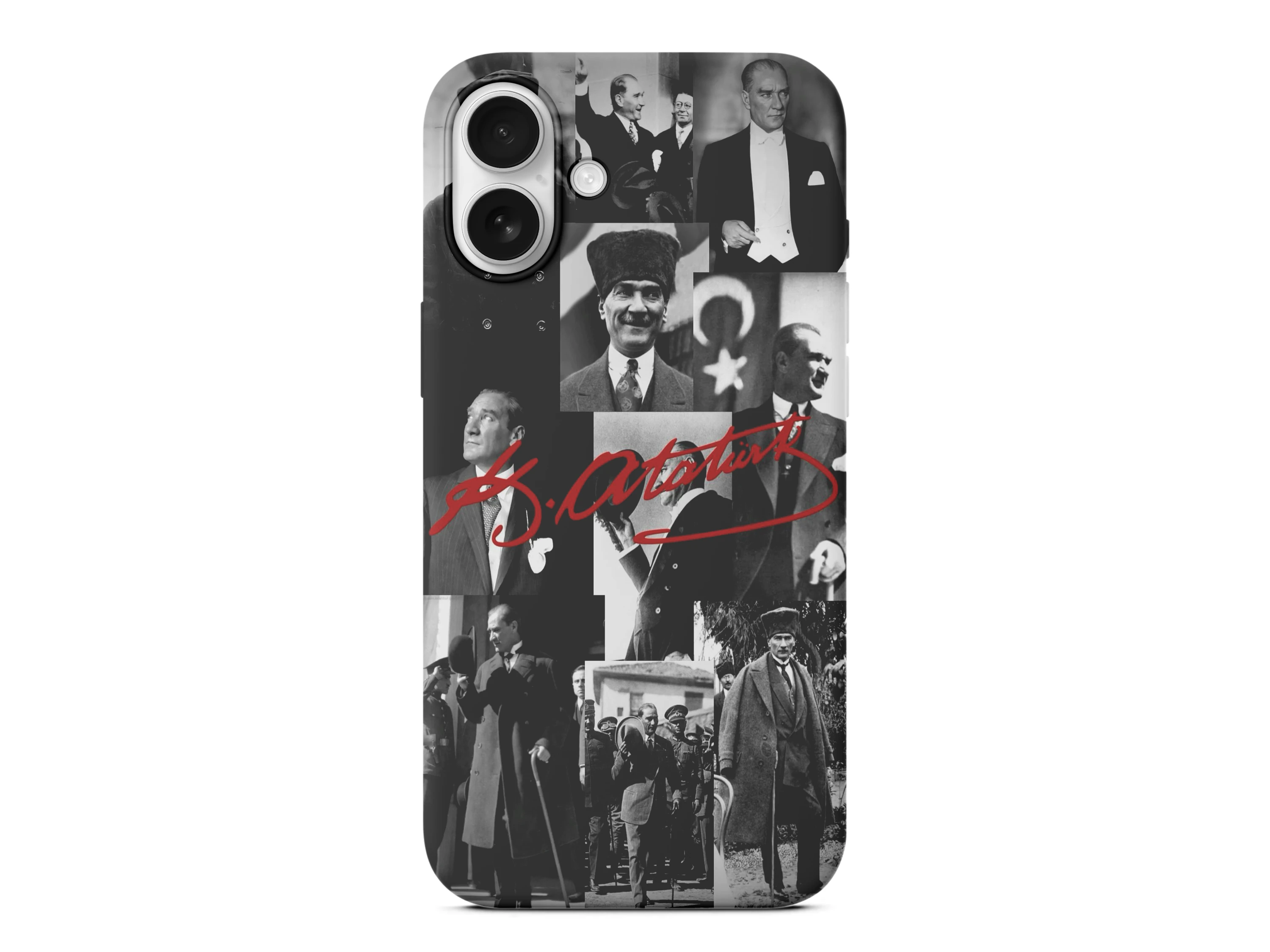 Kırmızı İmza Detaylı Atatürk Baskılı Telefon Kılıfı