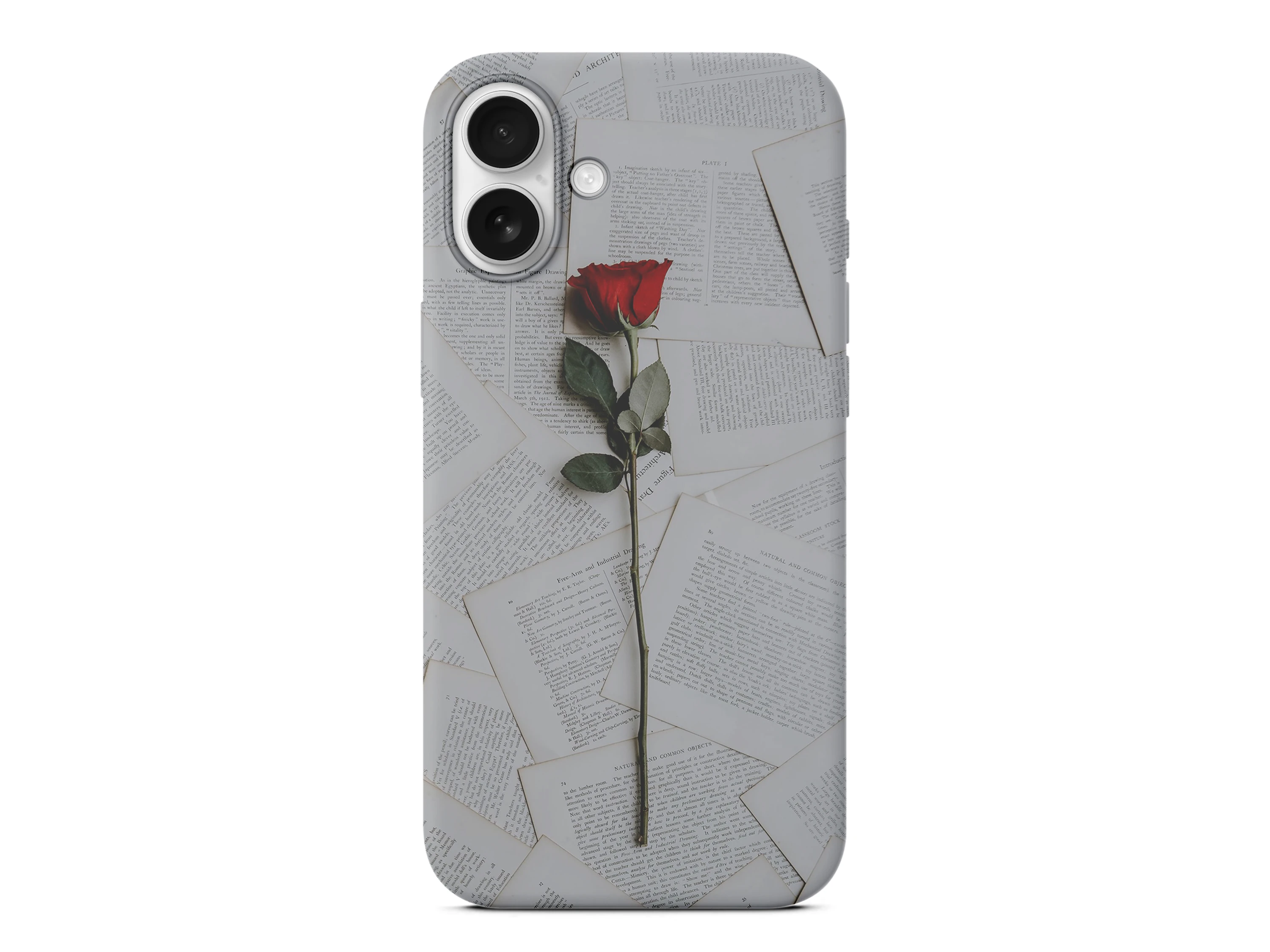 Tek Kırmızı Gül Baskılı Telefon Kılıfı