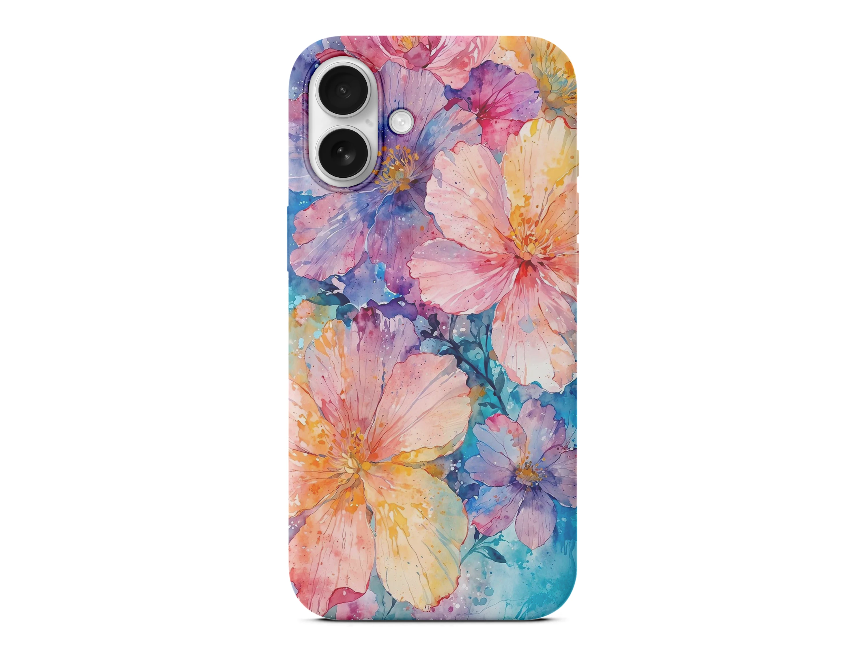 Canlı Sulu Boya Çiçekler: Akışkan Sanat Telefon Kılıfı