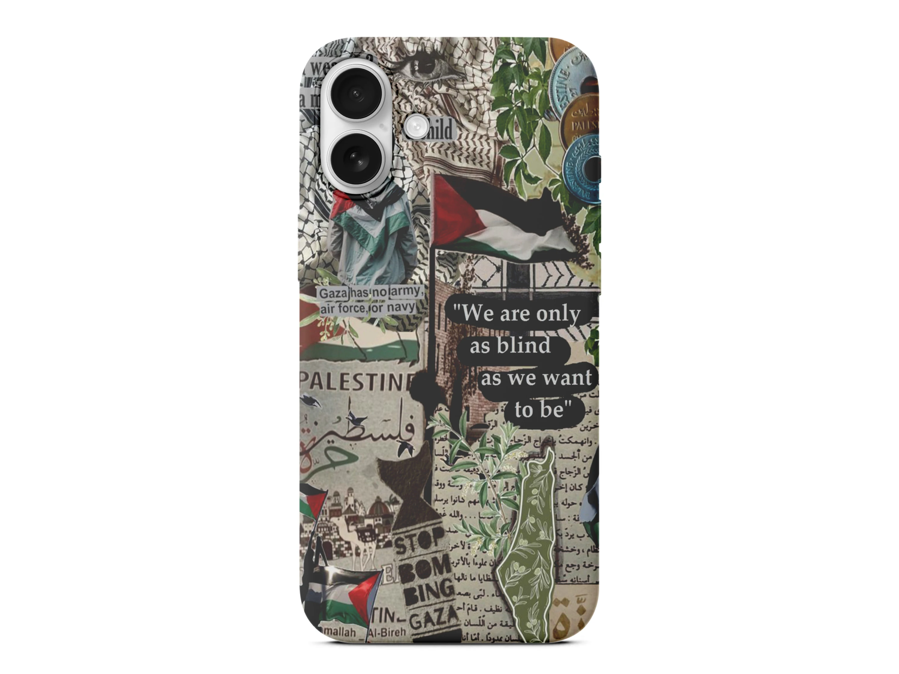 Direnişin Sesleri: Gazete Kolajı Filistin Temalı Telefon Kılıfı