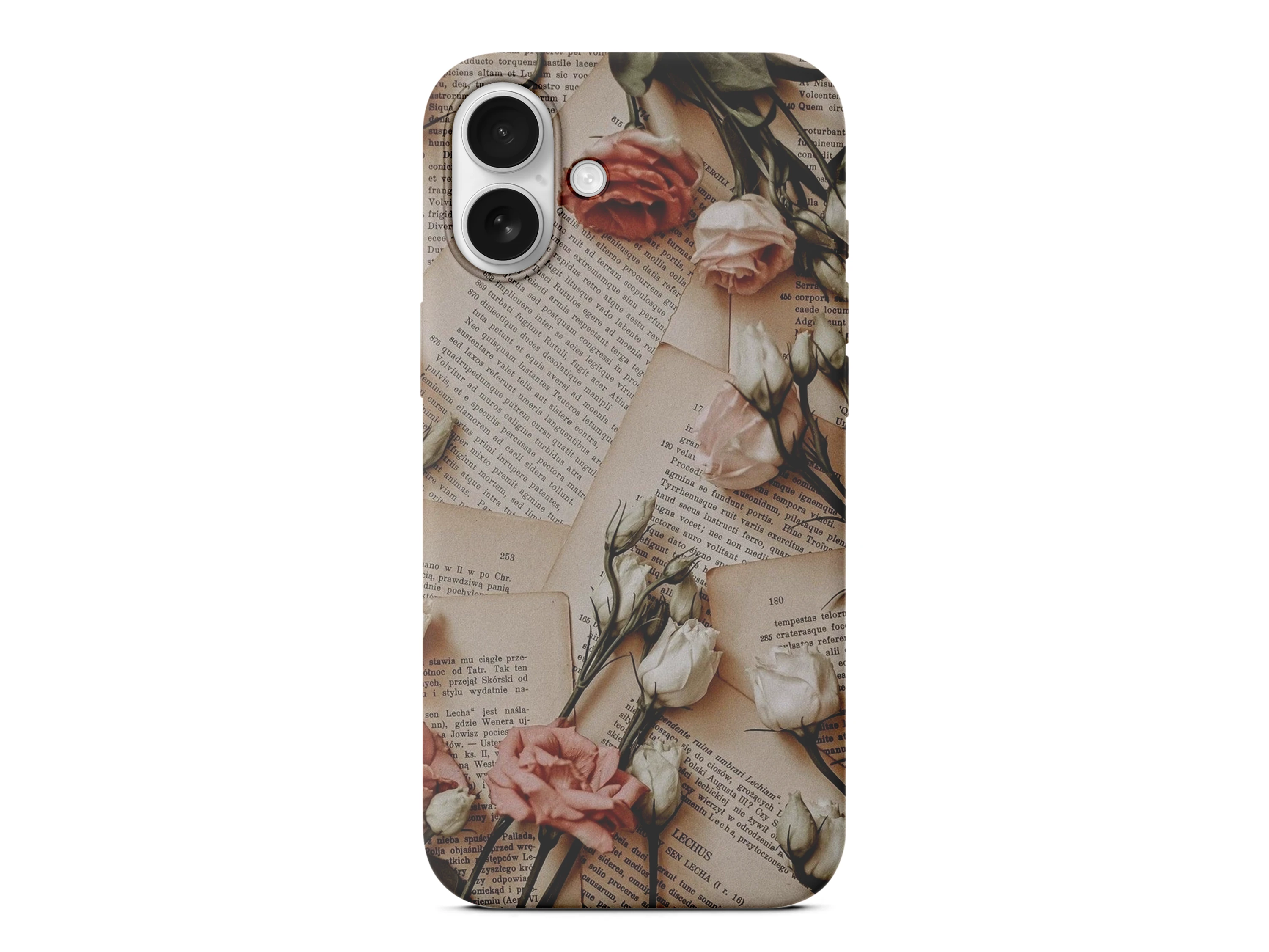 Retro Gazete Güller Tasarımlı Baskılı Silikon Kılıf