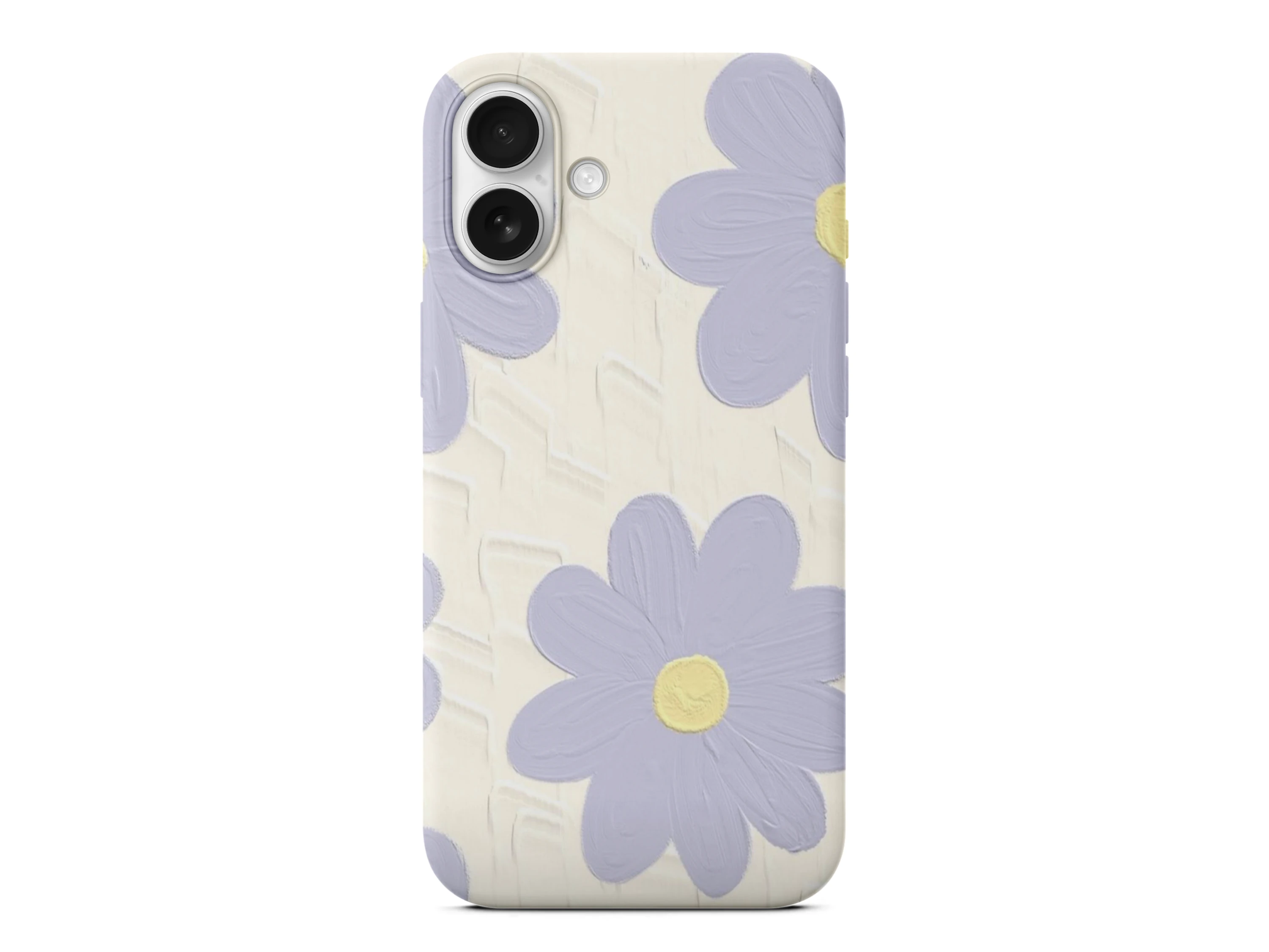 Lila Papatya Detaylı Baskılı Telefon Kılıfı
