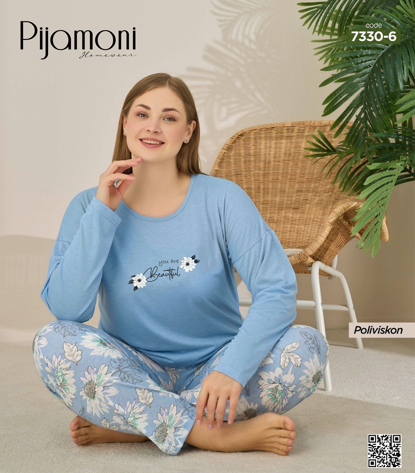 MAVİ BÜYÜK BEDEN PİJAMA TAKIMI