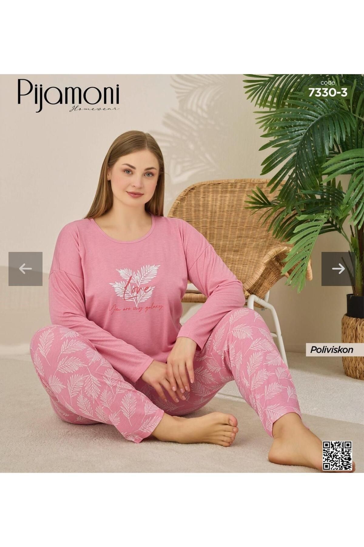PEMBE BÜYÜK BEDEN PİJAMA TAKIMI