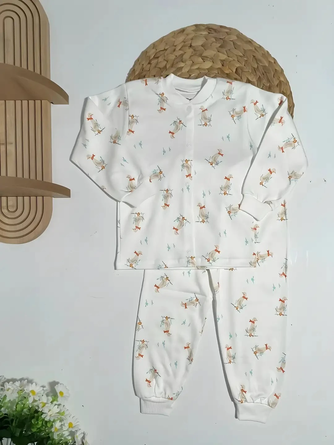 Pijama Takım Çıtçıtlı %100 Pamuk