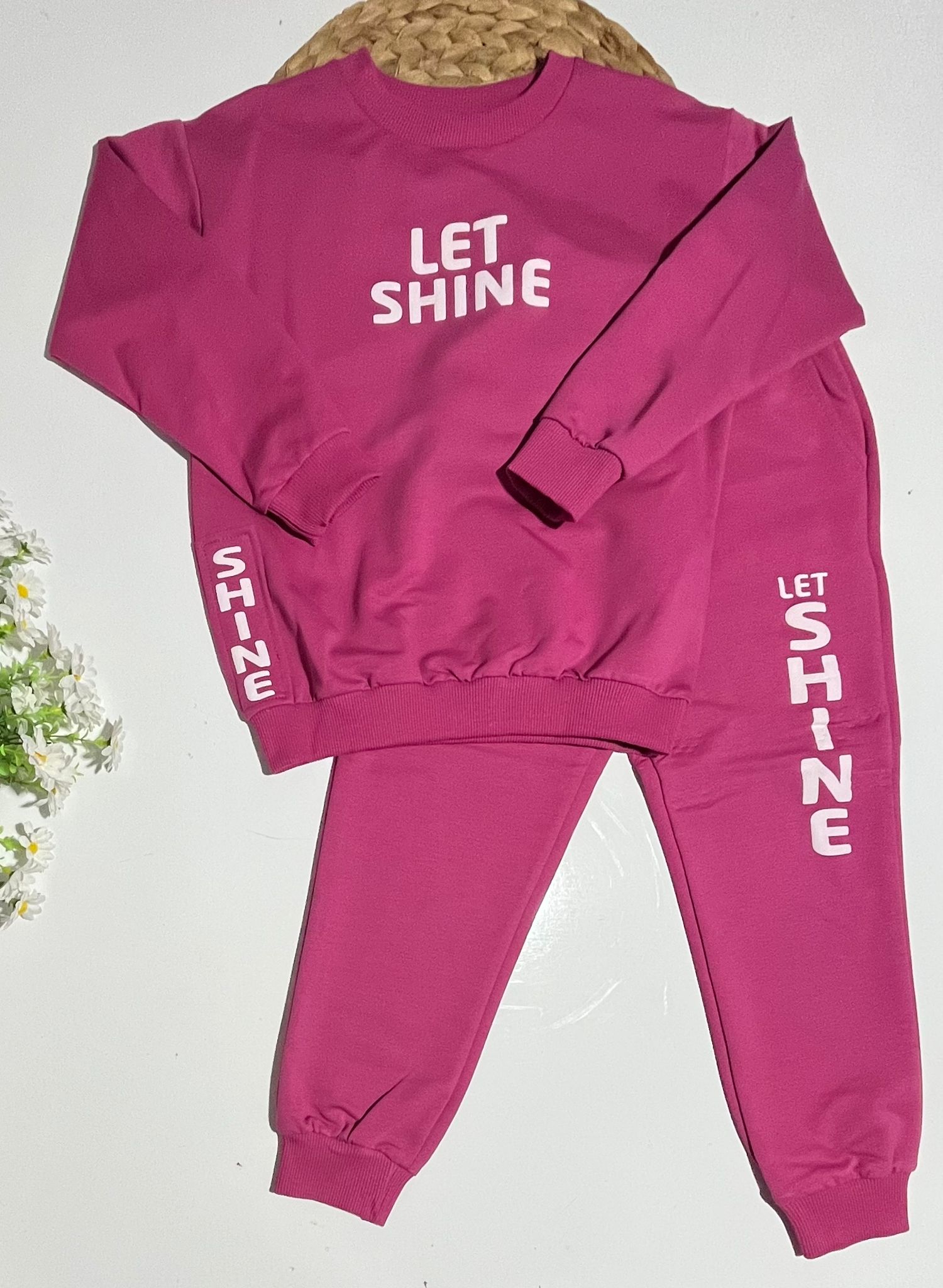 Let Shine Baskılı İki İp Şardonsuz Takım FUŞYA