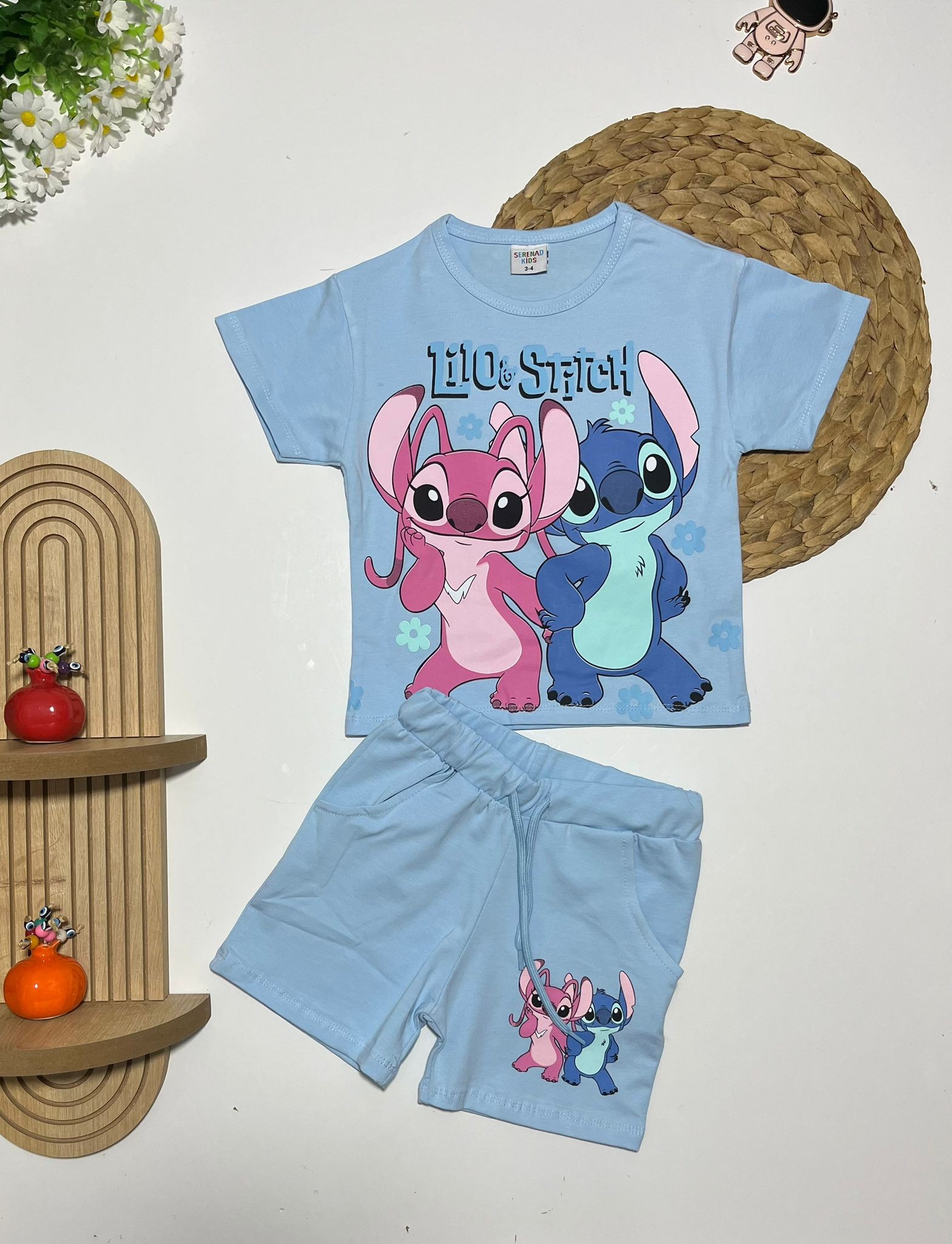 Stitch Şortlu Alt/Üst Takım