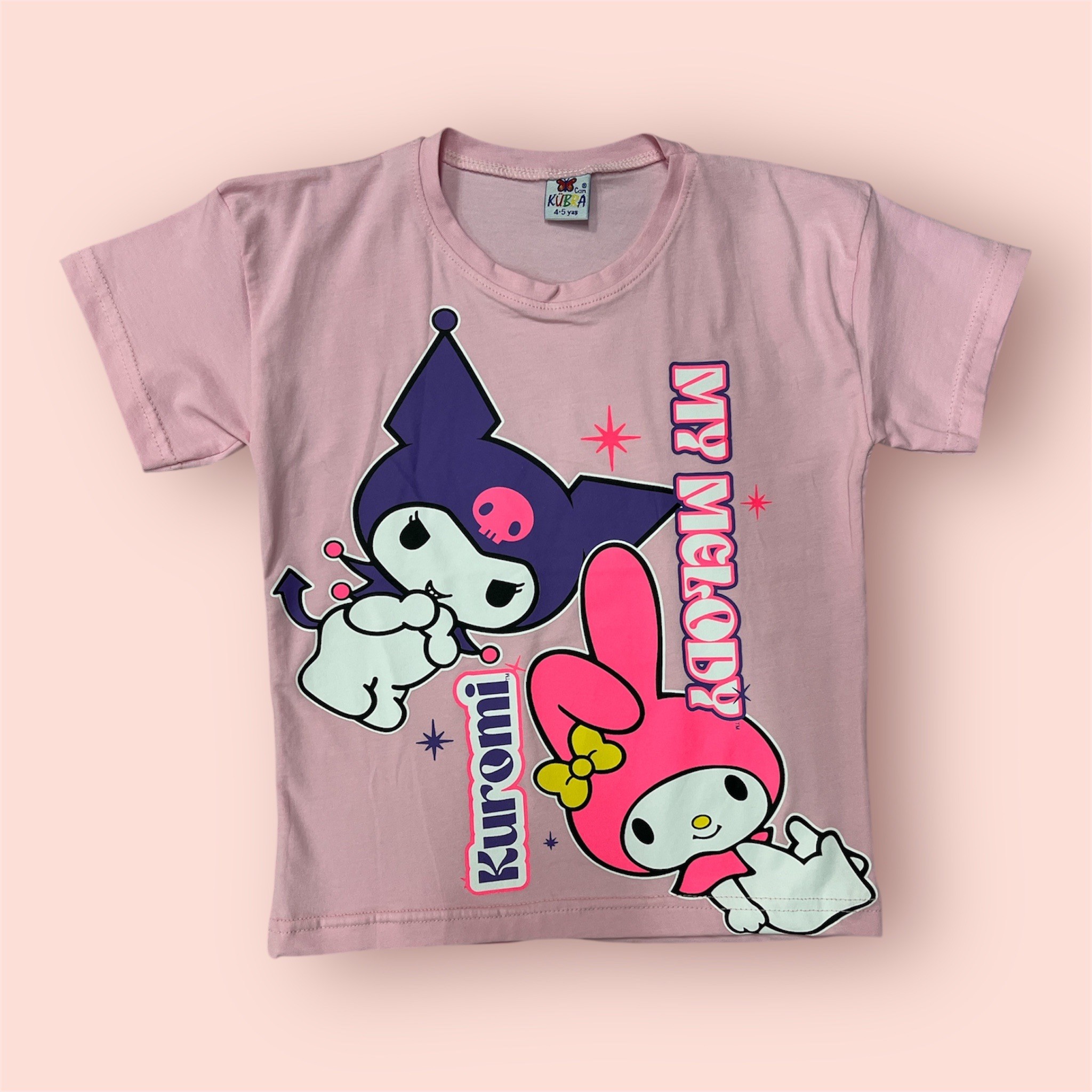 Kuromi Kız Çocuk şortlu Alt/Üst Takım Pembe