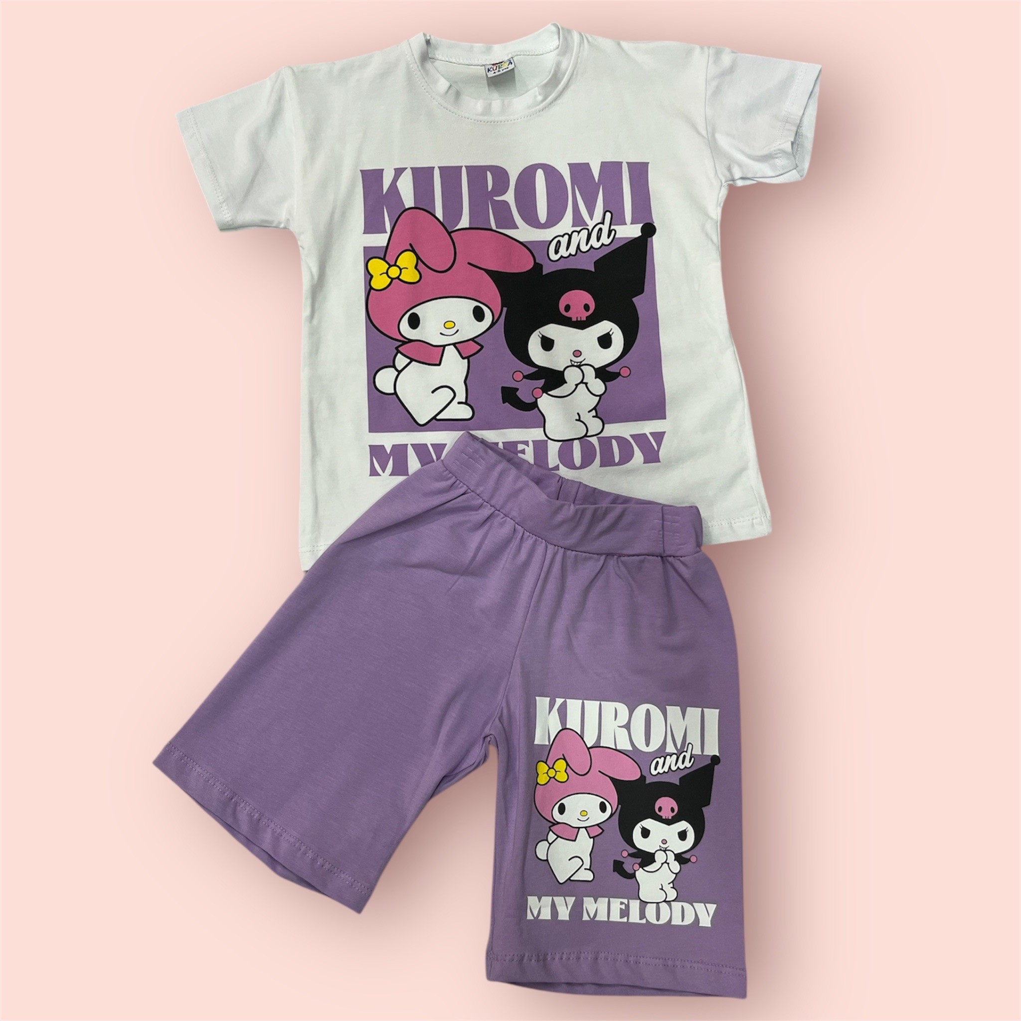 Kuromi Kız Çocuk Şortlu Alt/Üst Takım