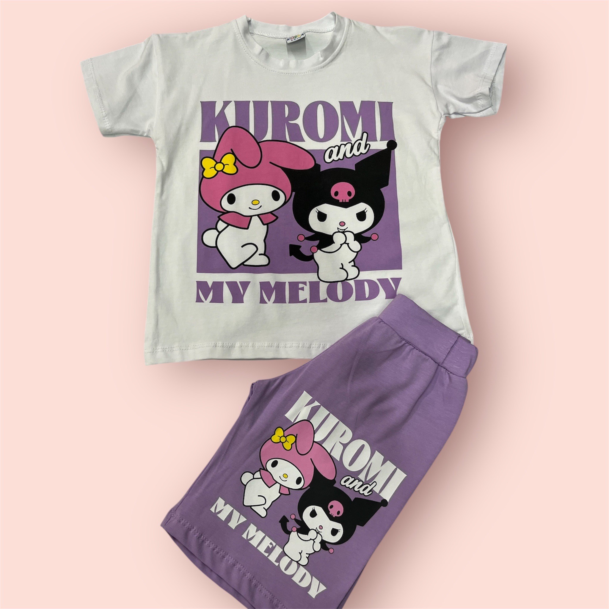 Kuromi Kız Çocuk Şortlu Alt/Üst Takım