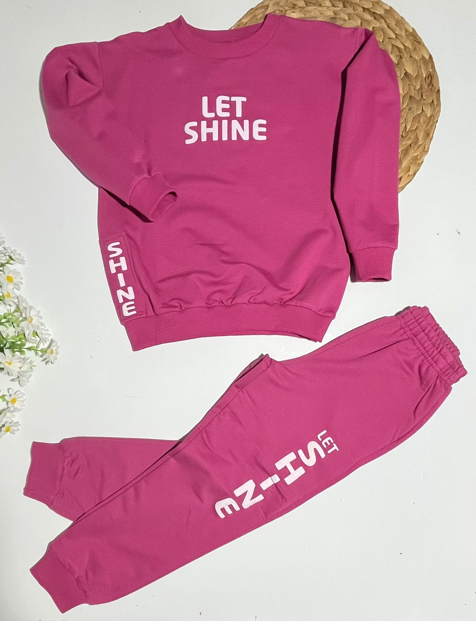 Let Shine Baskılı İki İp Şardonsuz Takım FUŞYA