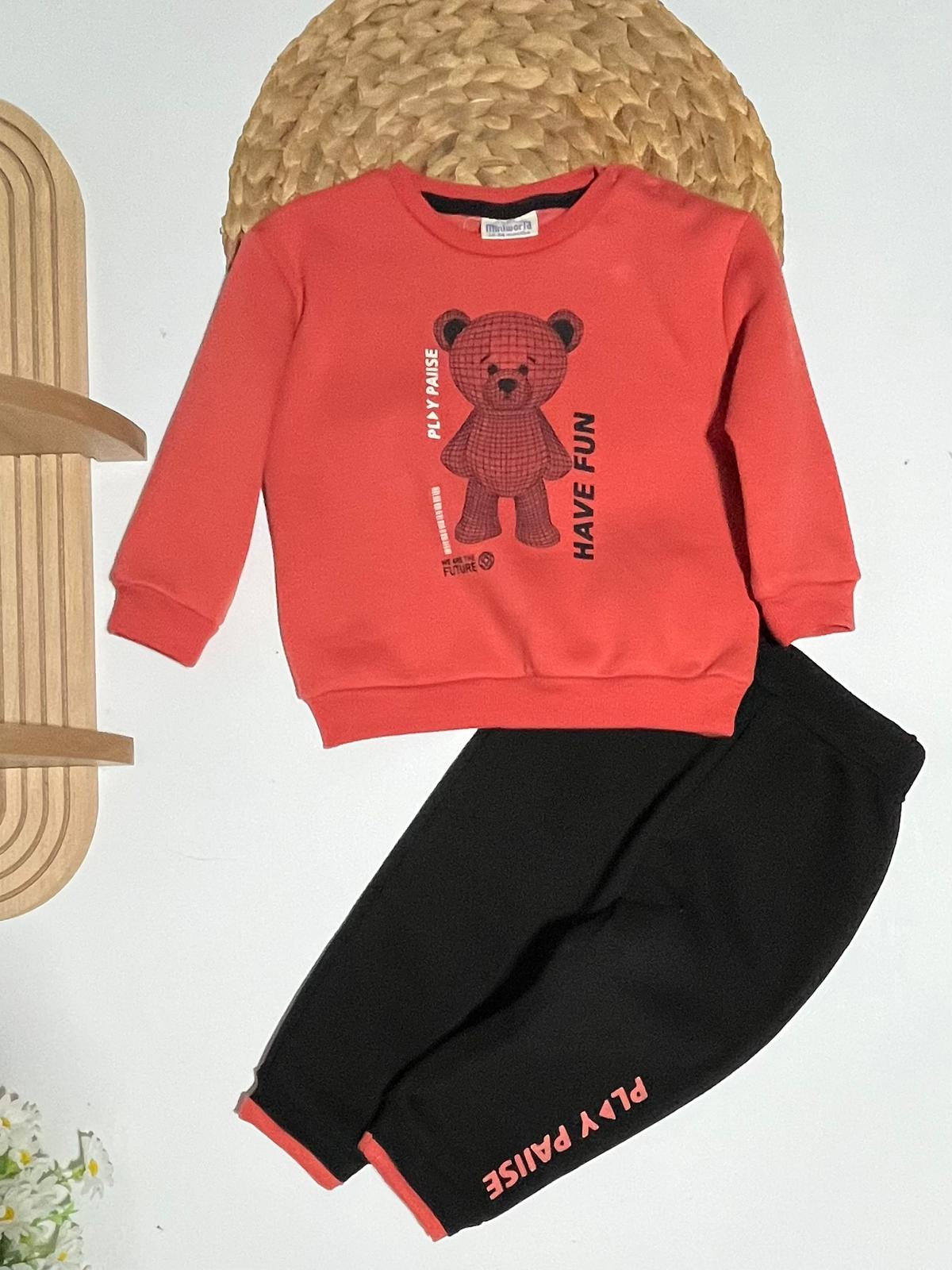 Erkek Bebek Ayı baskılı 3ip Şardonlu