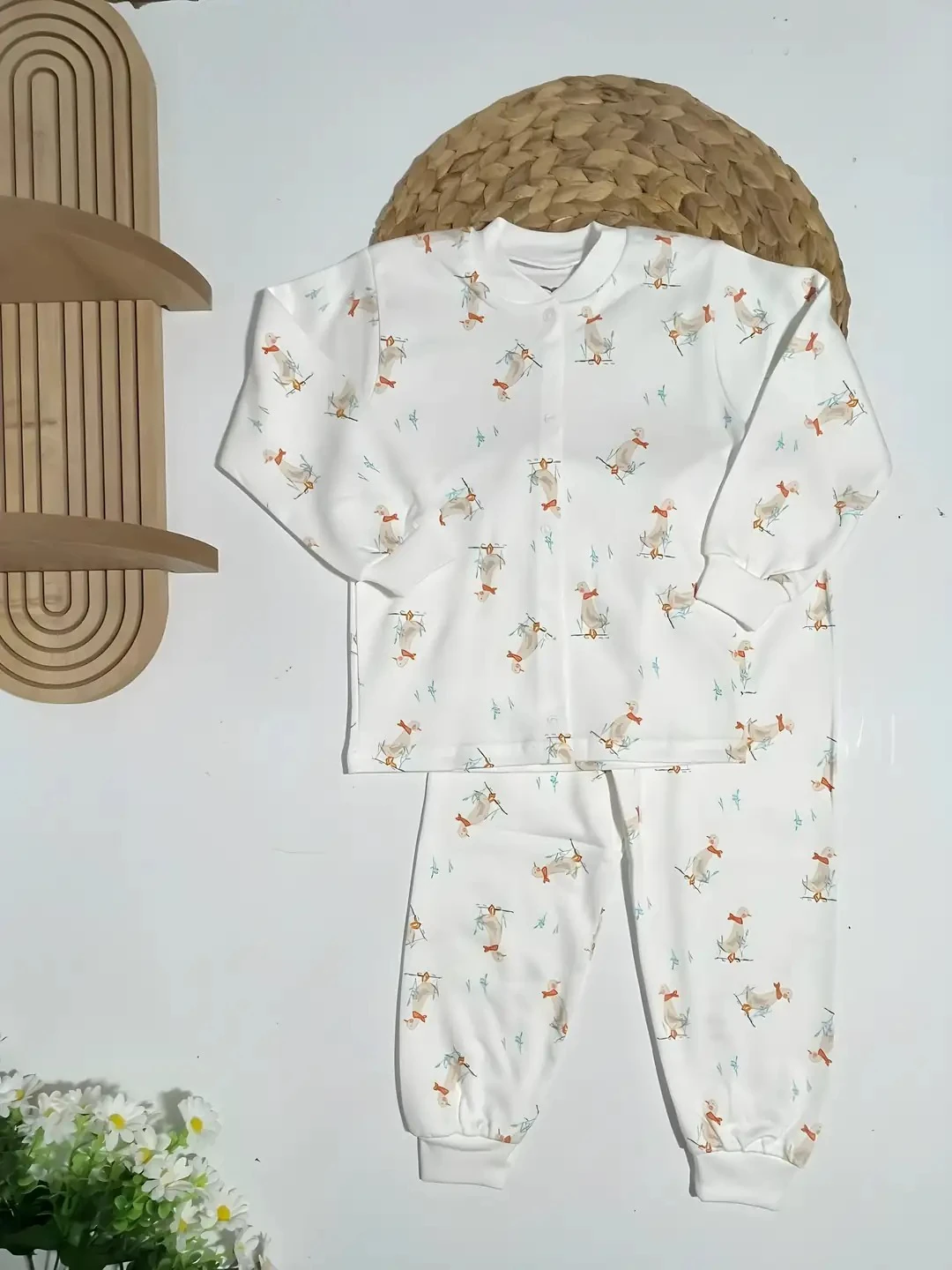 Pijama Takım Çıtçıtlı %100 Pamuk