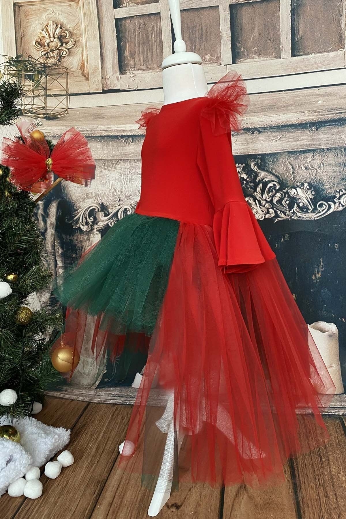 Girl's Asymmetric Tutu Christmas Dress