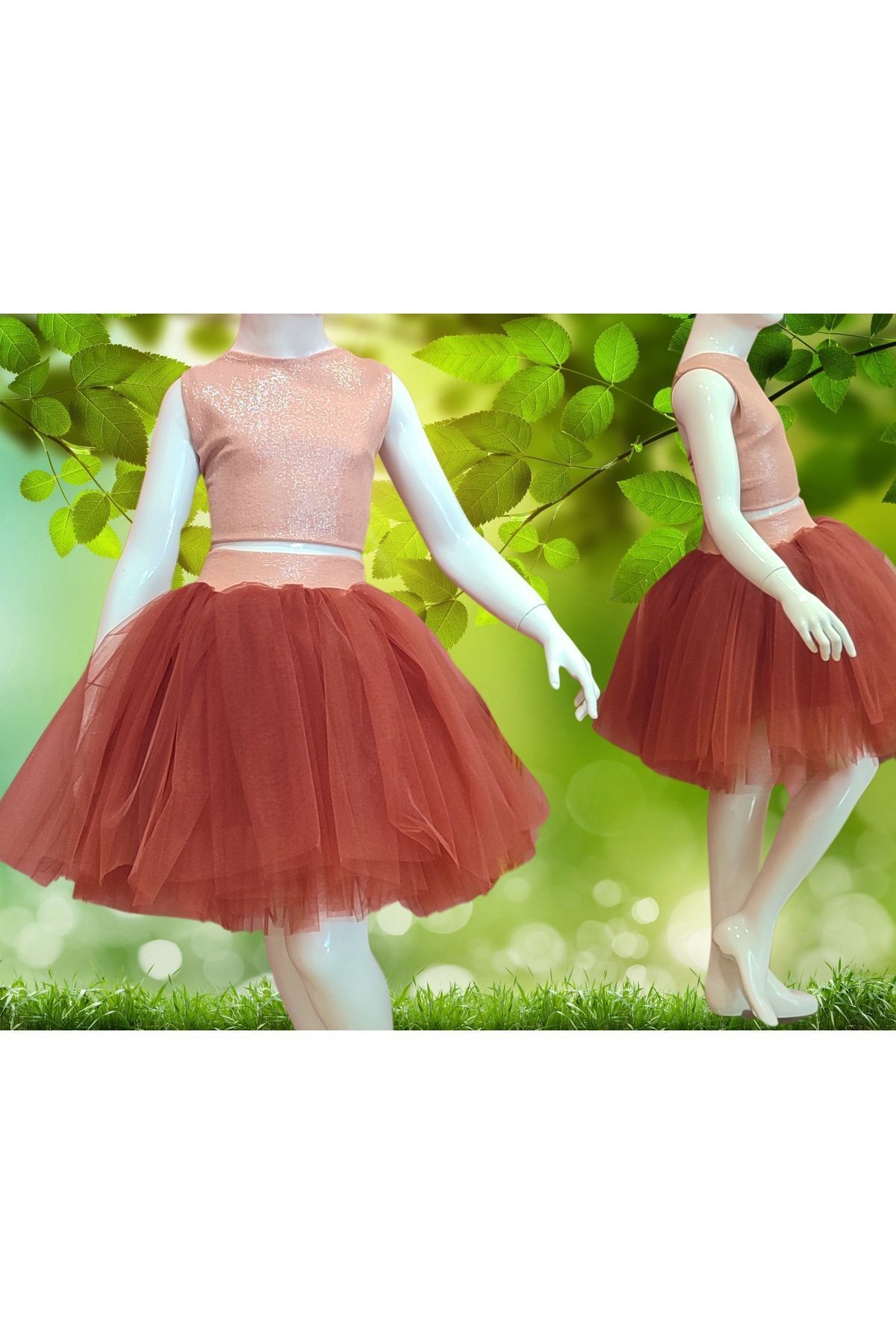 Girls' Tutu Skirt and Sequin Crop Top Set | Birthday Dress