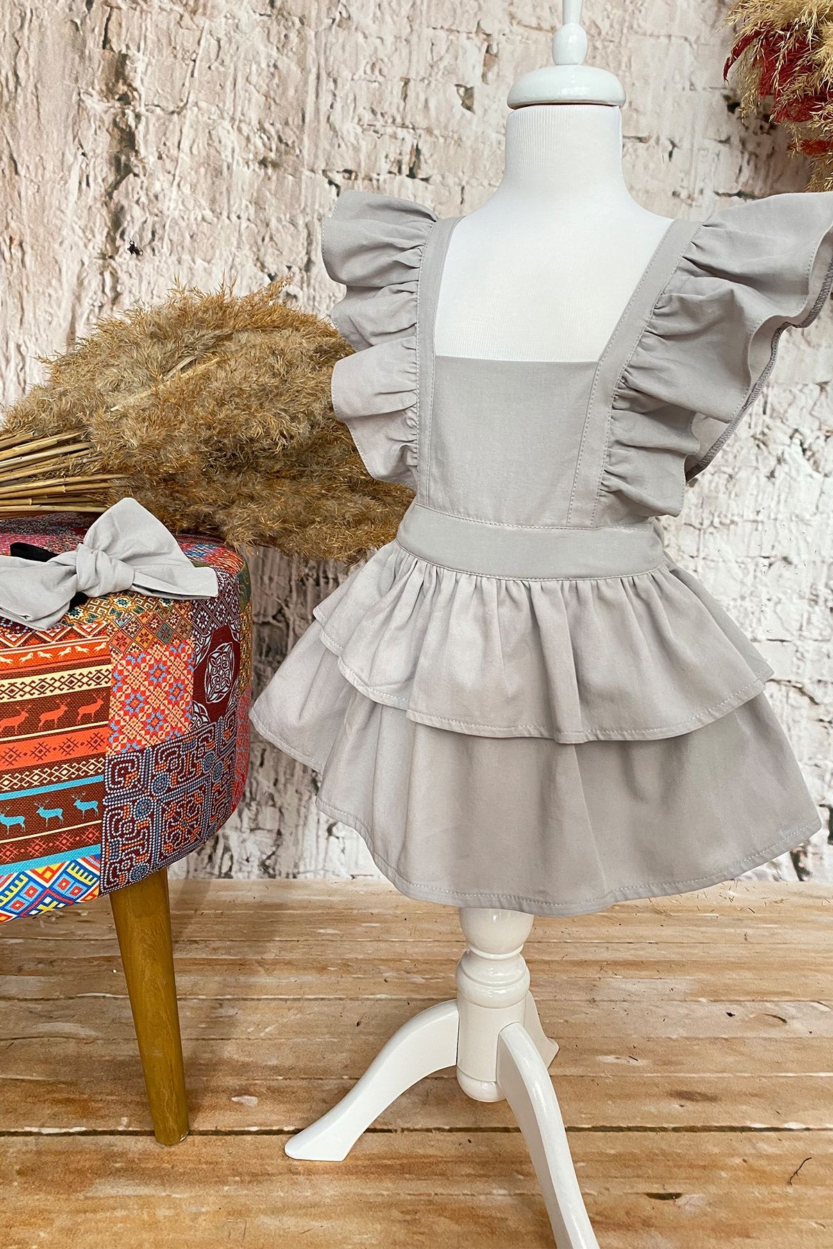 Vestido con Volantes y Bandana para Niña, 1-10 Años, Vestido de Cumpleaños