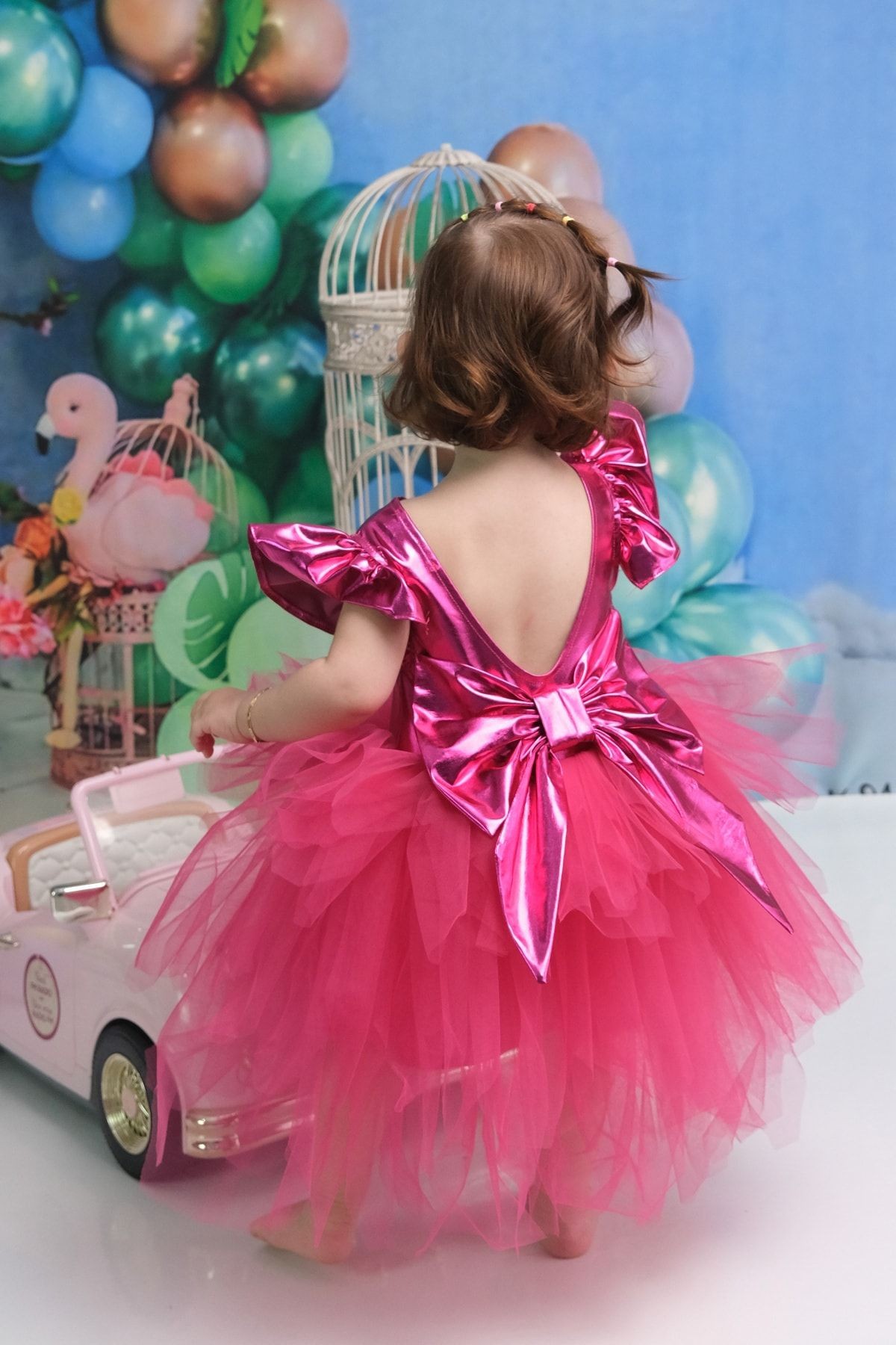 Vestido de Tutu con Lazo, Bandana y Bolso para Niñas, Vestido de Fiesta