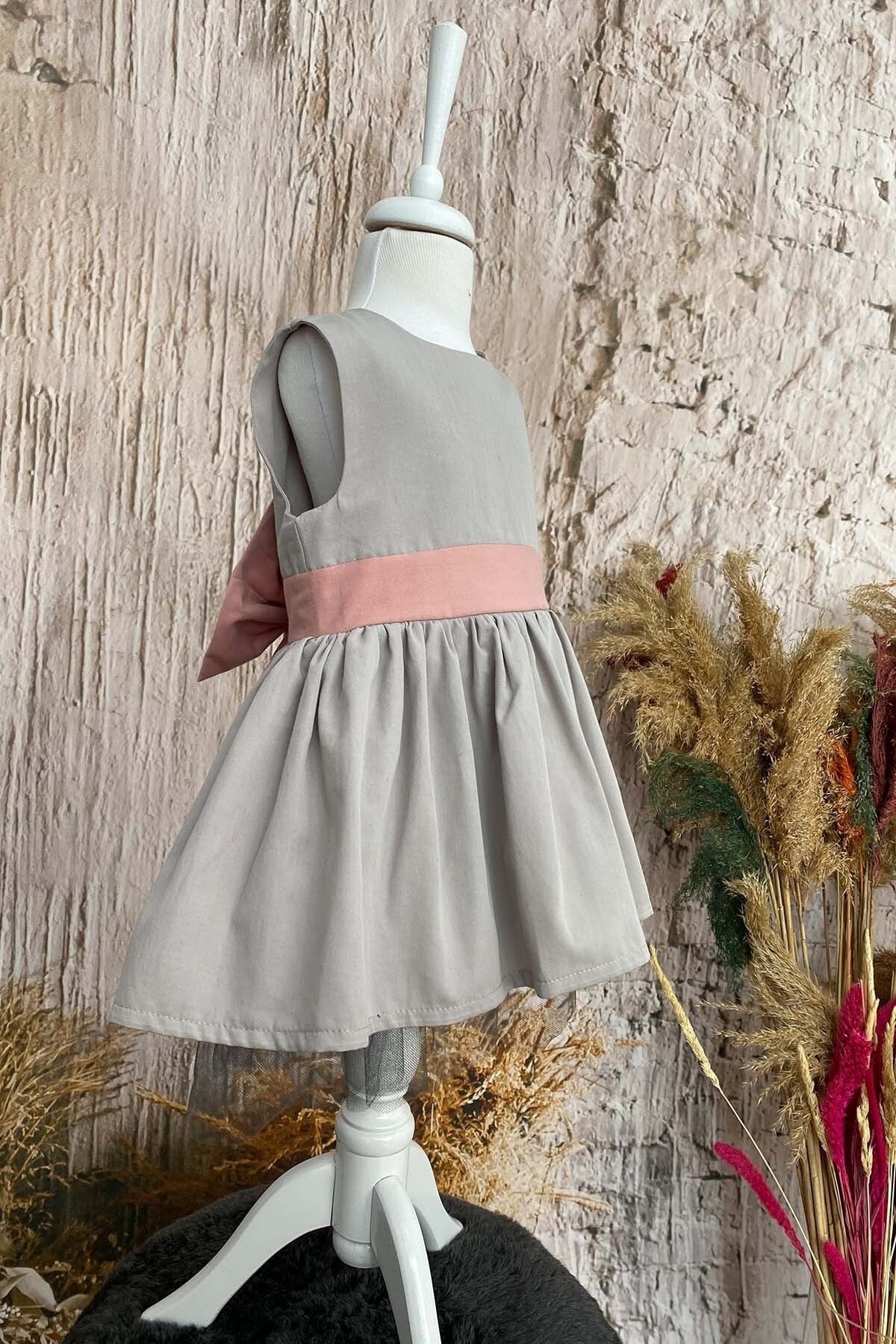 Vestido de Tul con Lazo y Diadema para Niña, Conjunto 1-10 Años