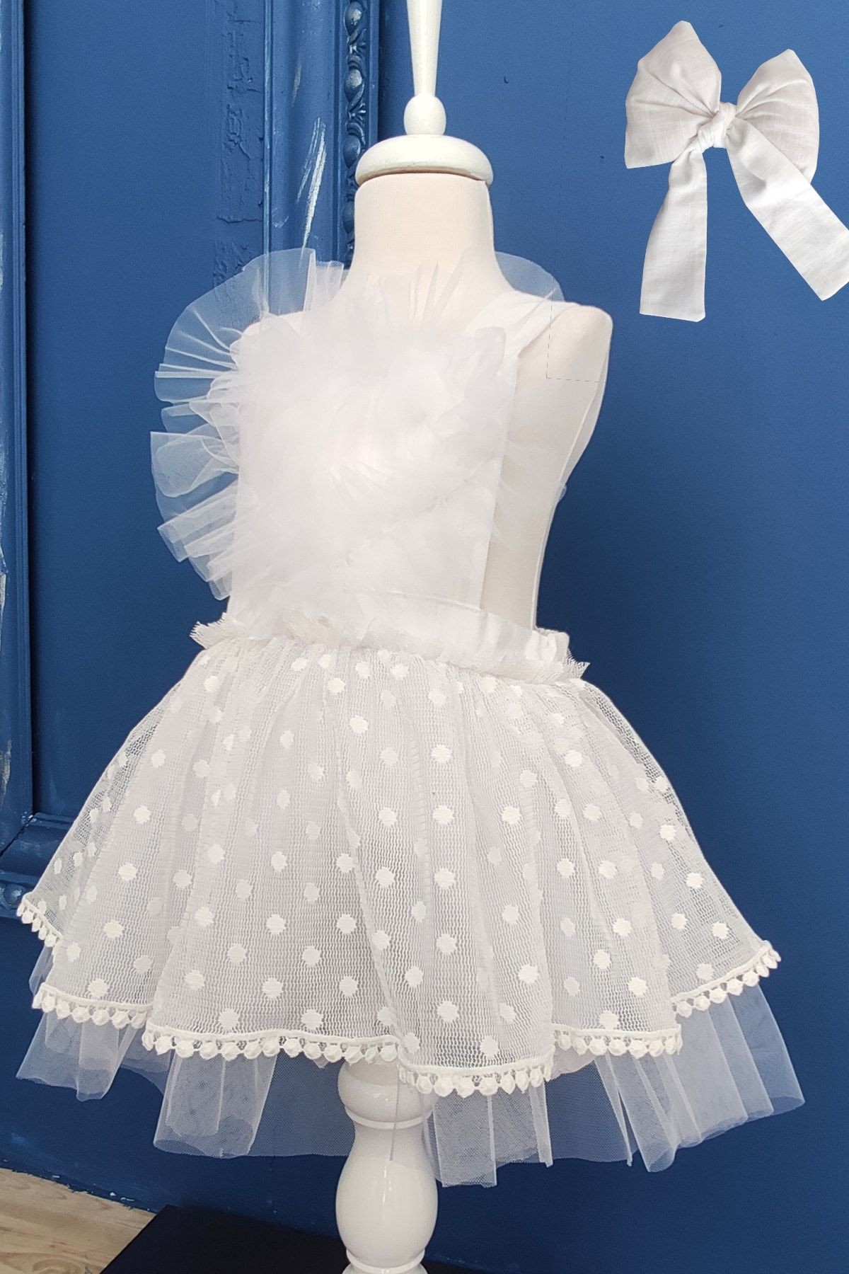 Baby-Mädchen-Tutu-Kleid mit Bandana, Geburtstagskleid mit Druckknöpfen