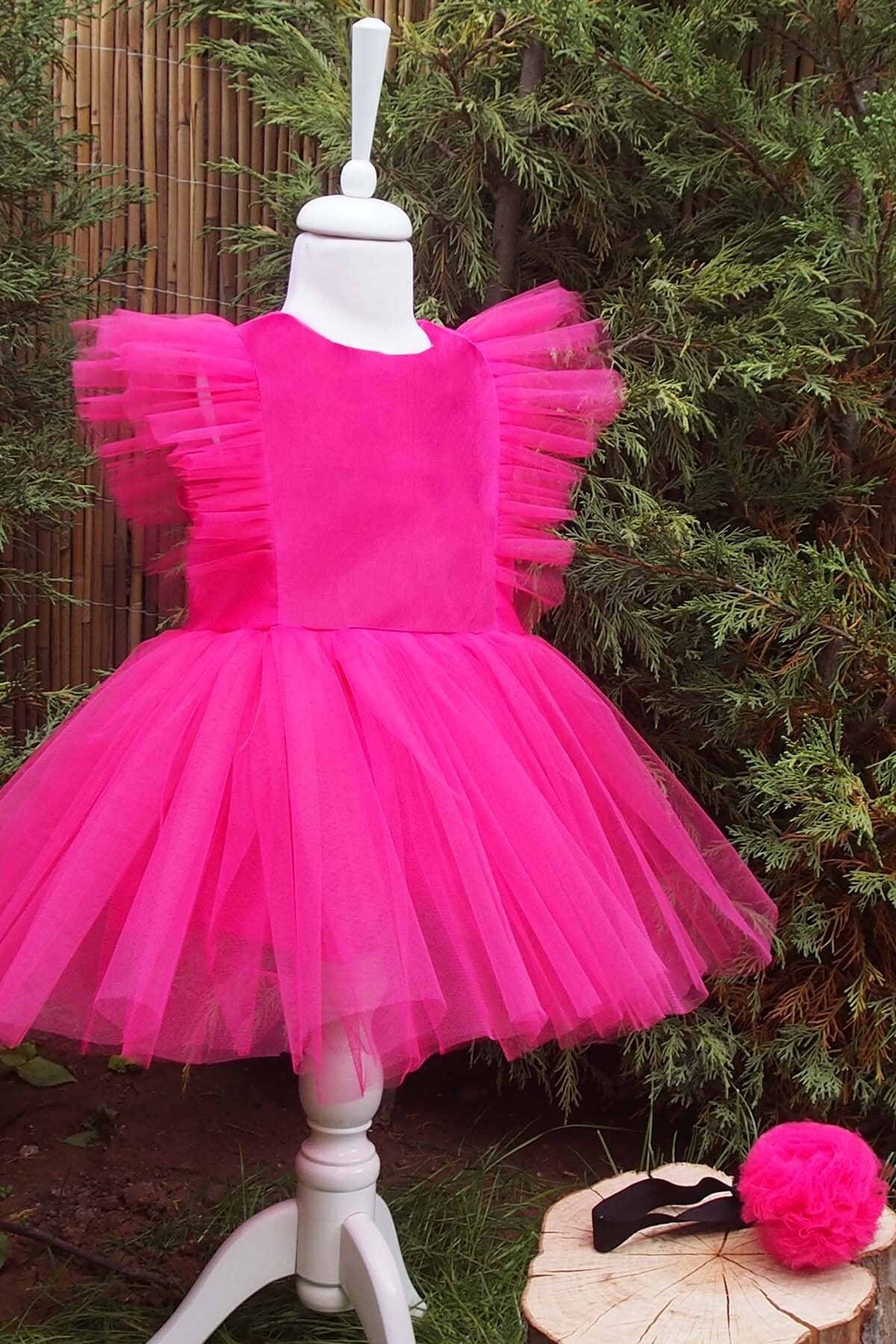 Tutu-Kleid mit Reißverschluss und Lederdetails, Kronen-Set für Mädchen, Geburtstagskleid