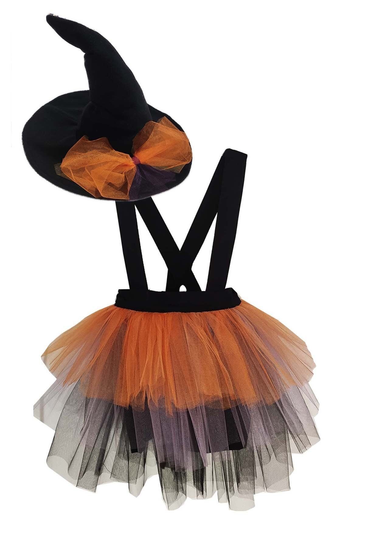 Disfraz de Bruja para Niña, Conjunto con Vestido y Sombrero para Halloween