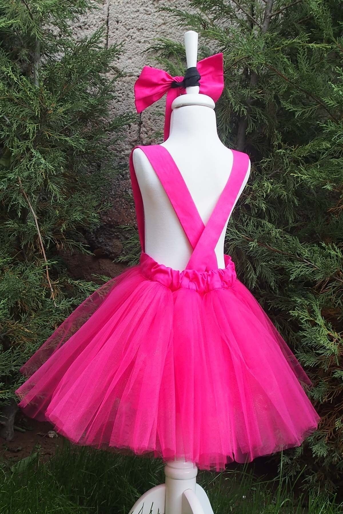 Ensemble robe en tulle et bandana à bretelles pour fille, robe d'anniversaire de 1 à 10 ans