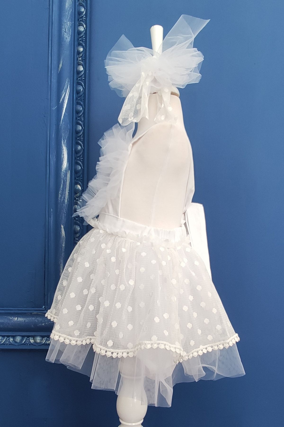 Vestido de Tul y Diadema para Bebé Niña, Mono de Cumpleaños con Botones