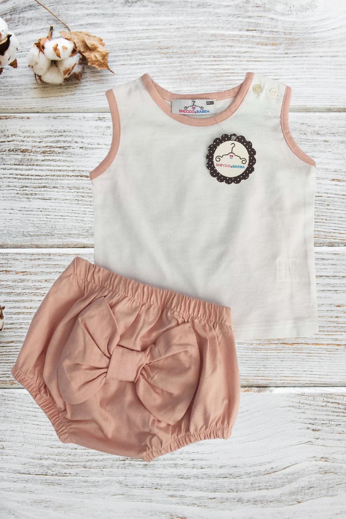 Conjunto de Bebé con Lazo, Falda y Blusa