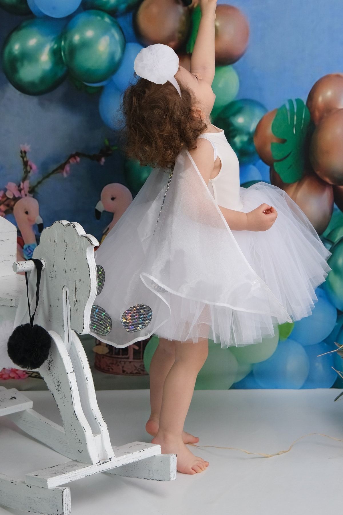 Vestido de Tutu de Bailarina para Niña con Capa de Mariposa y Bandana, Vestido de Fiesta