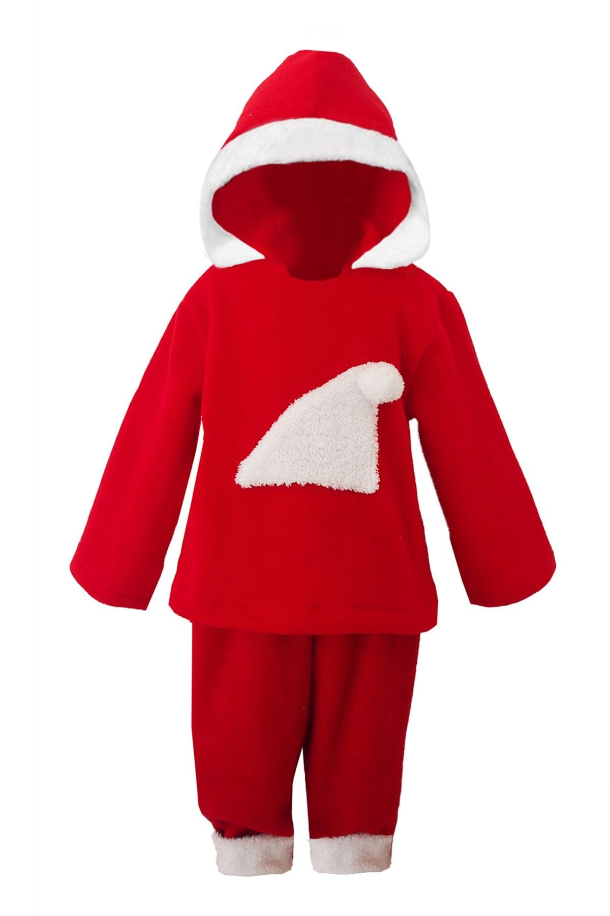 Fleece-Kapuzen-Weihnachtsset für Kinder, winterliches Outfit