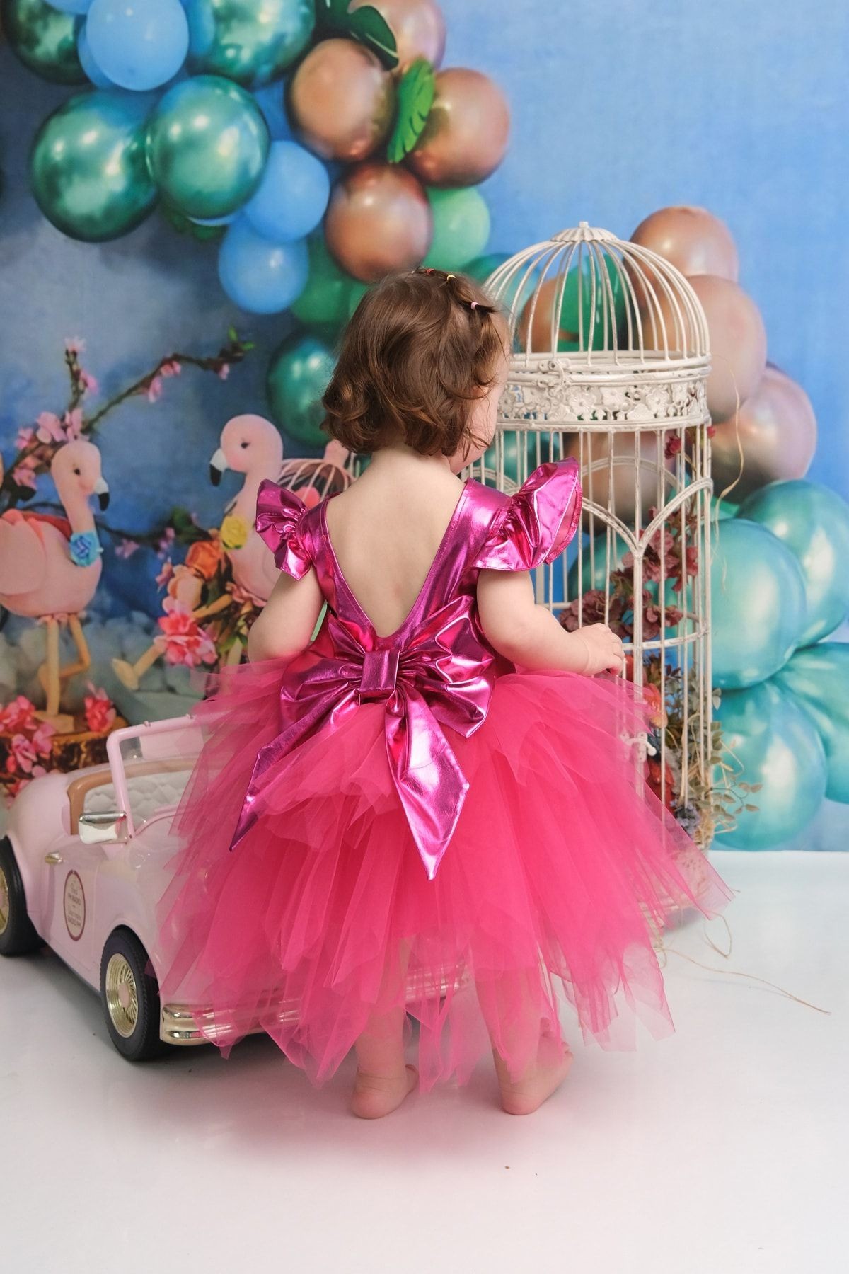 Vestido de Tutu con Lazo, Bandana y Bolso para Niñas, Vestido de Fiesta