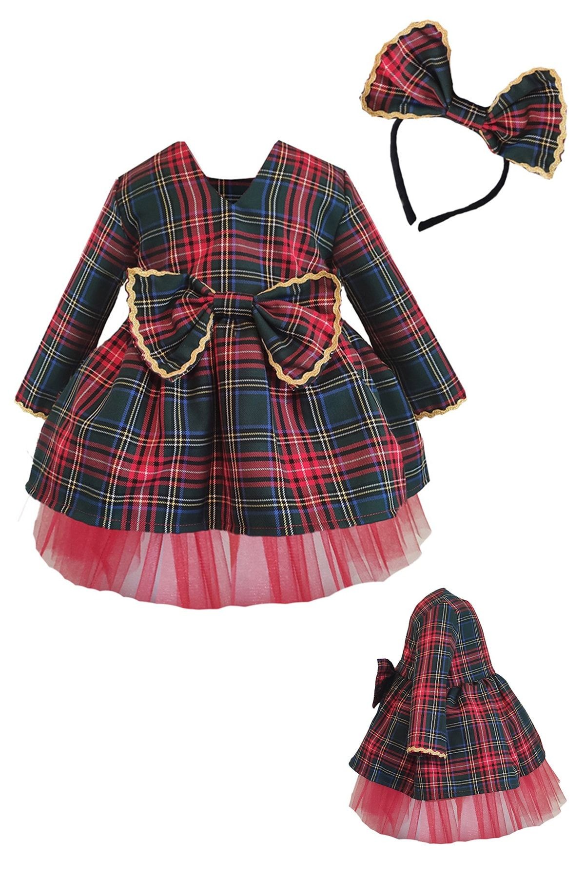 Girls' Long Sleeve Tutu Dress and Headband Set 1-10 Years