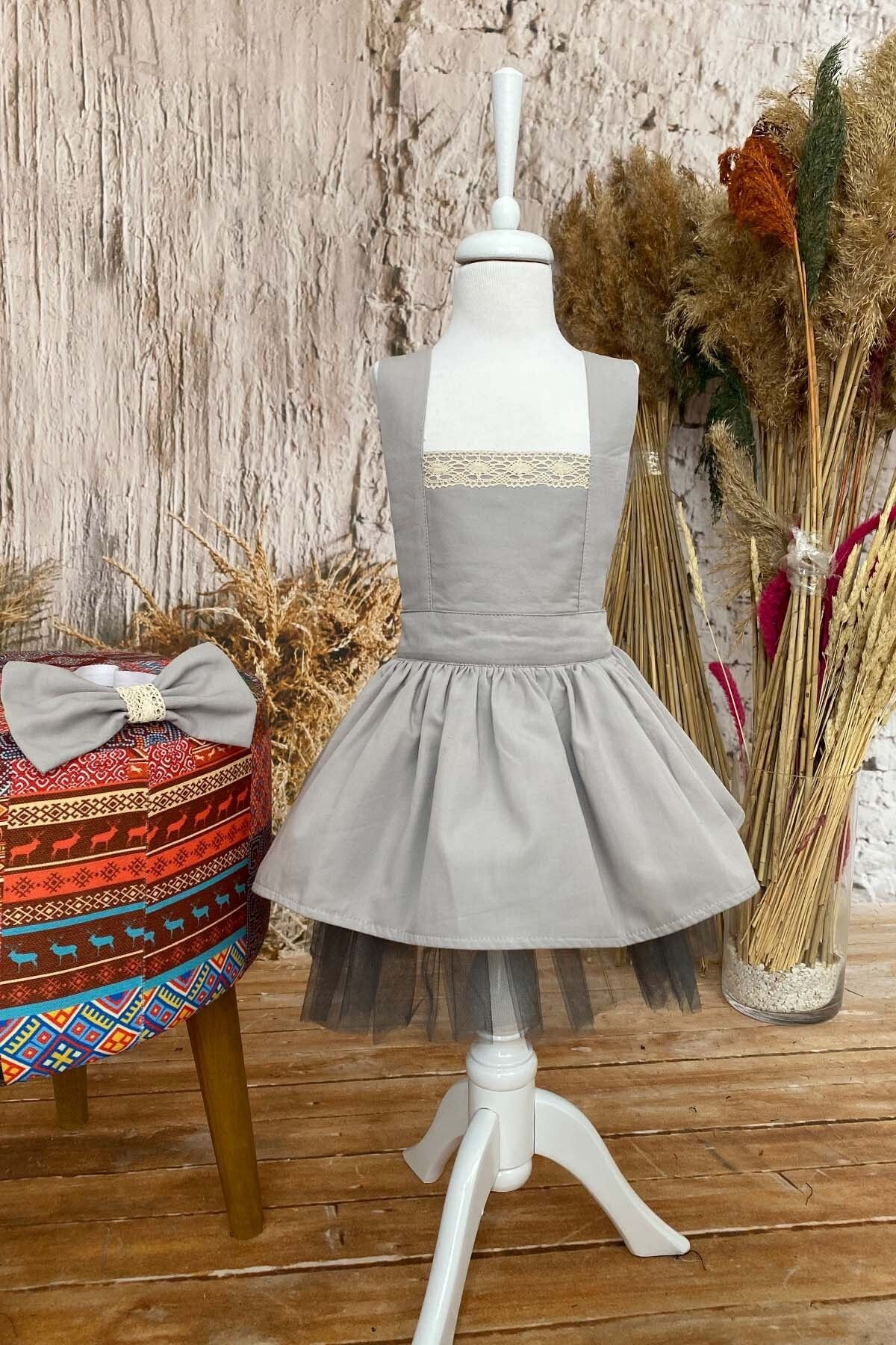 Vestido de Tul con Encaje y Diadema para Niña, Vestido de Cumpleaños 1-10 Años