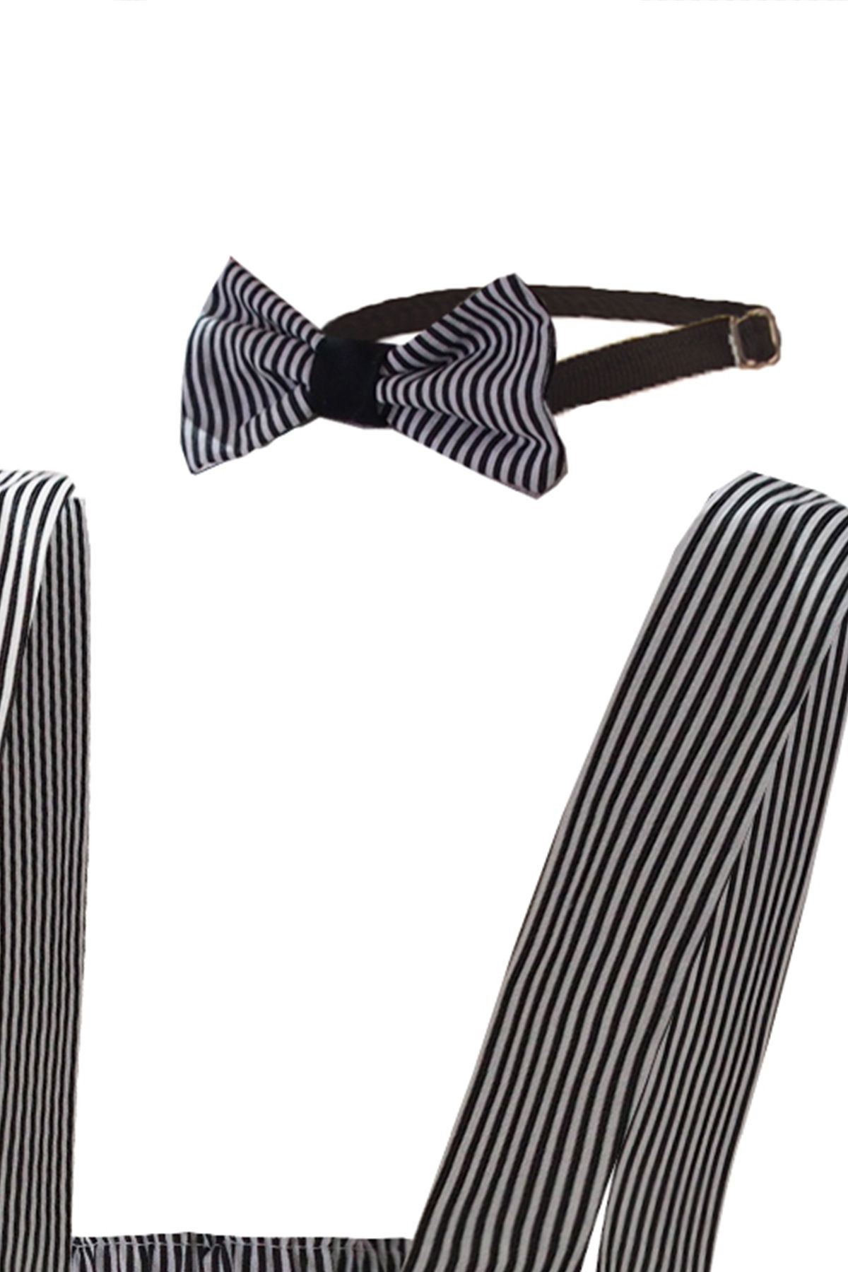 Baby Boy Black & White Bowtie Romper