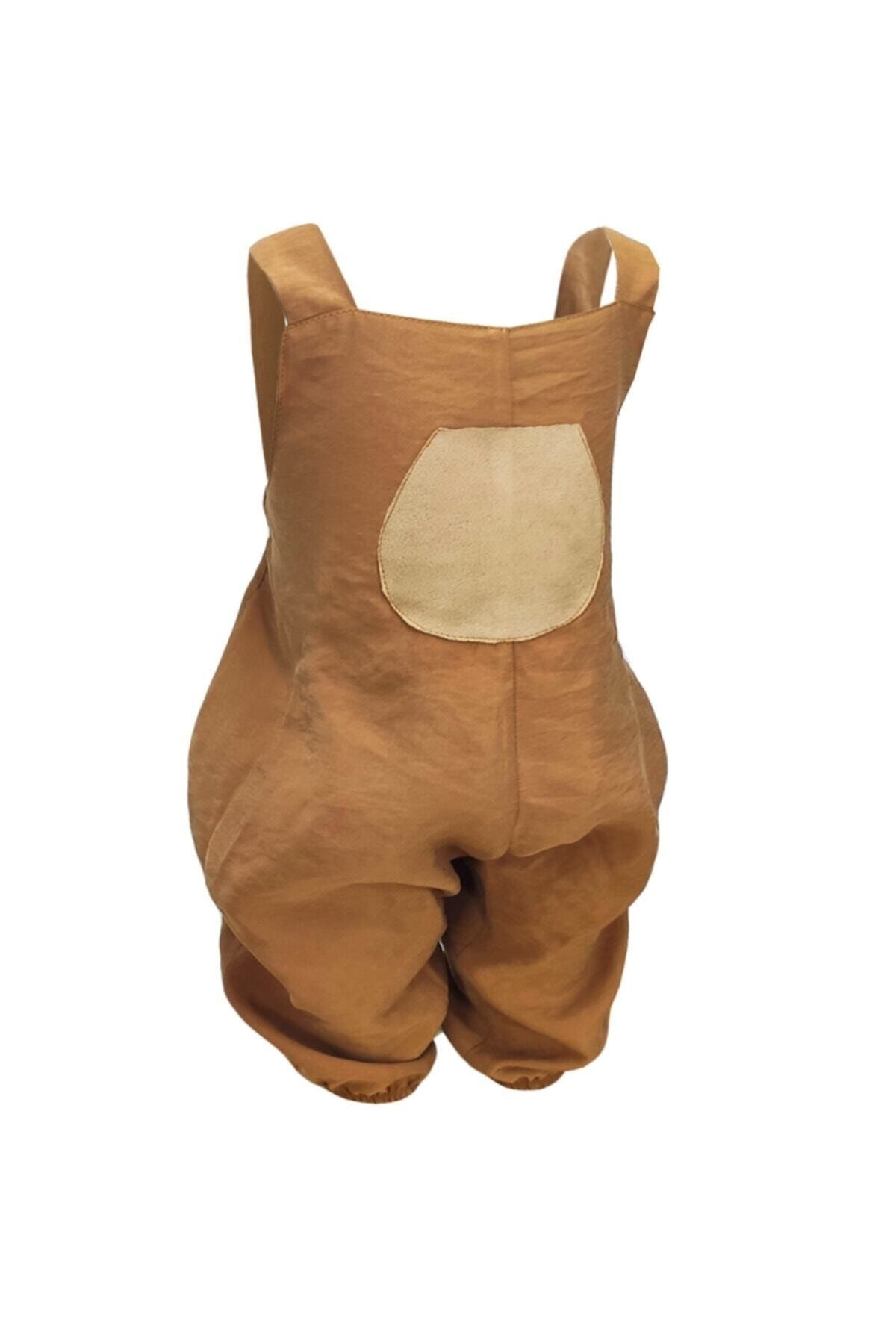 Baby Boy Brown Pocket Detailed Romper