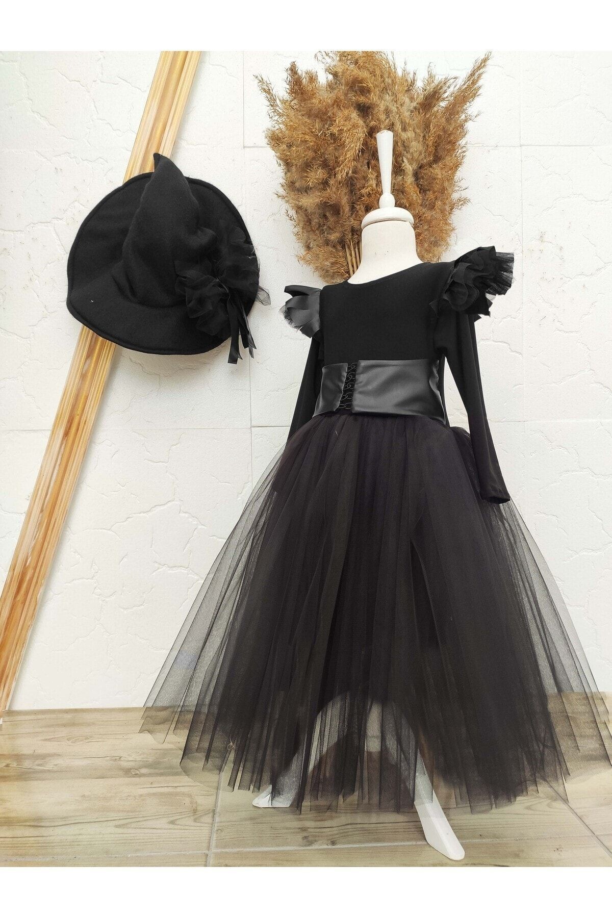 Gothic-Tutu-Kleid für Mädchen, Hexenkostüm, Halloween-Kinderkleid