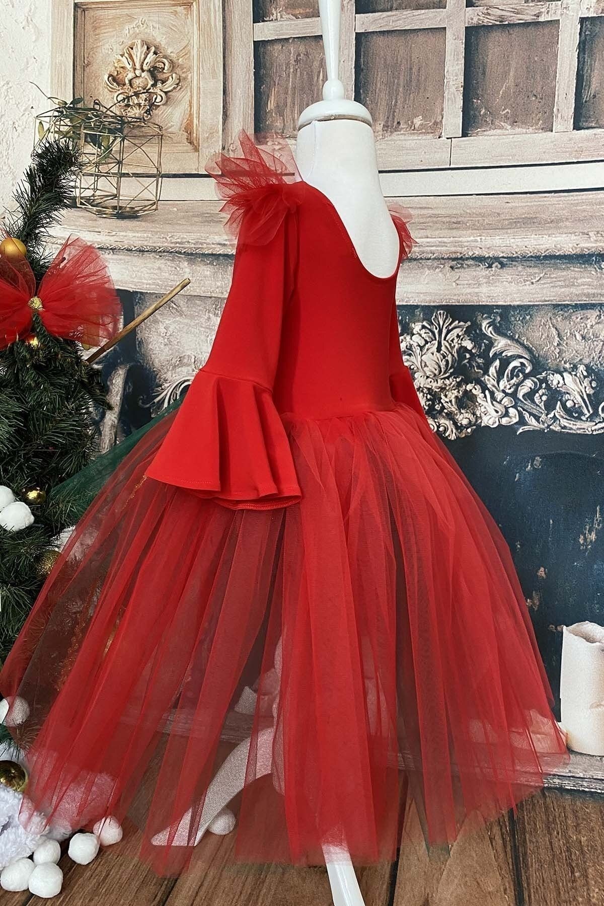 Girl's Asymmetric Tutu Christmas Dress