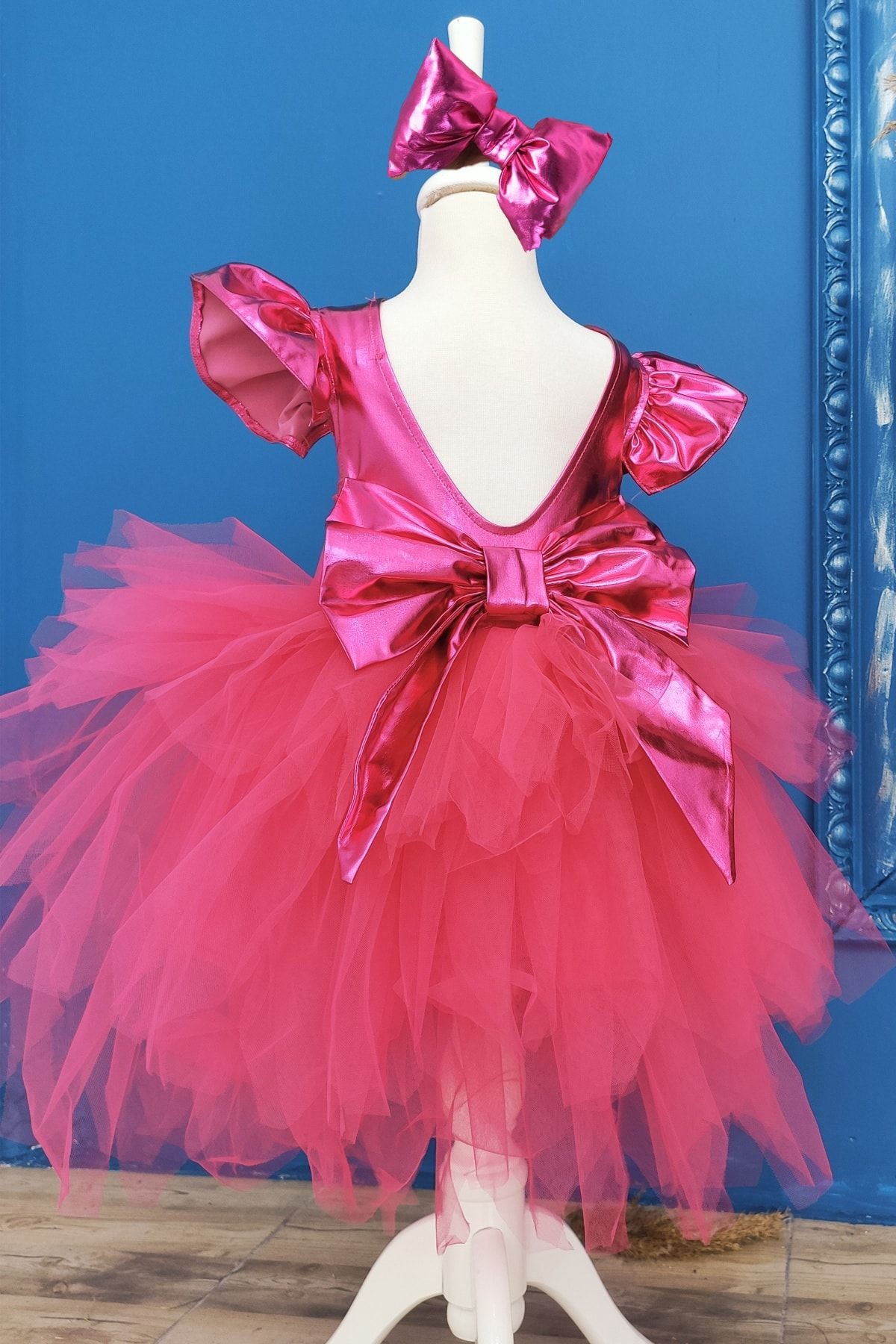 Vestido de Tutu con Lazo, Bandana y Bolso para Niñas, Vestido de Fiesta