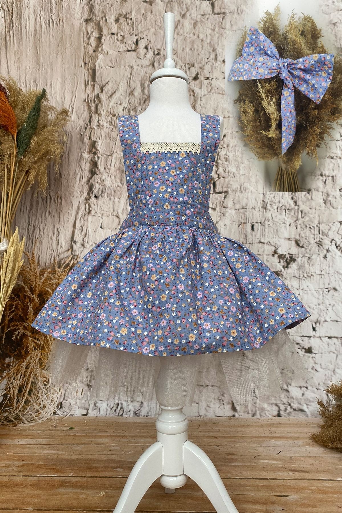 Vestido con Diadema para Niña 1-8 Años, Vestido de Cumpleaños