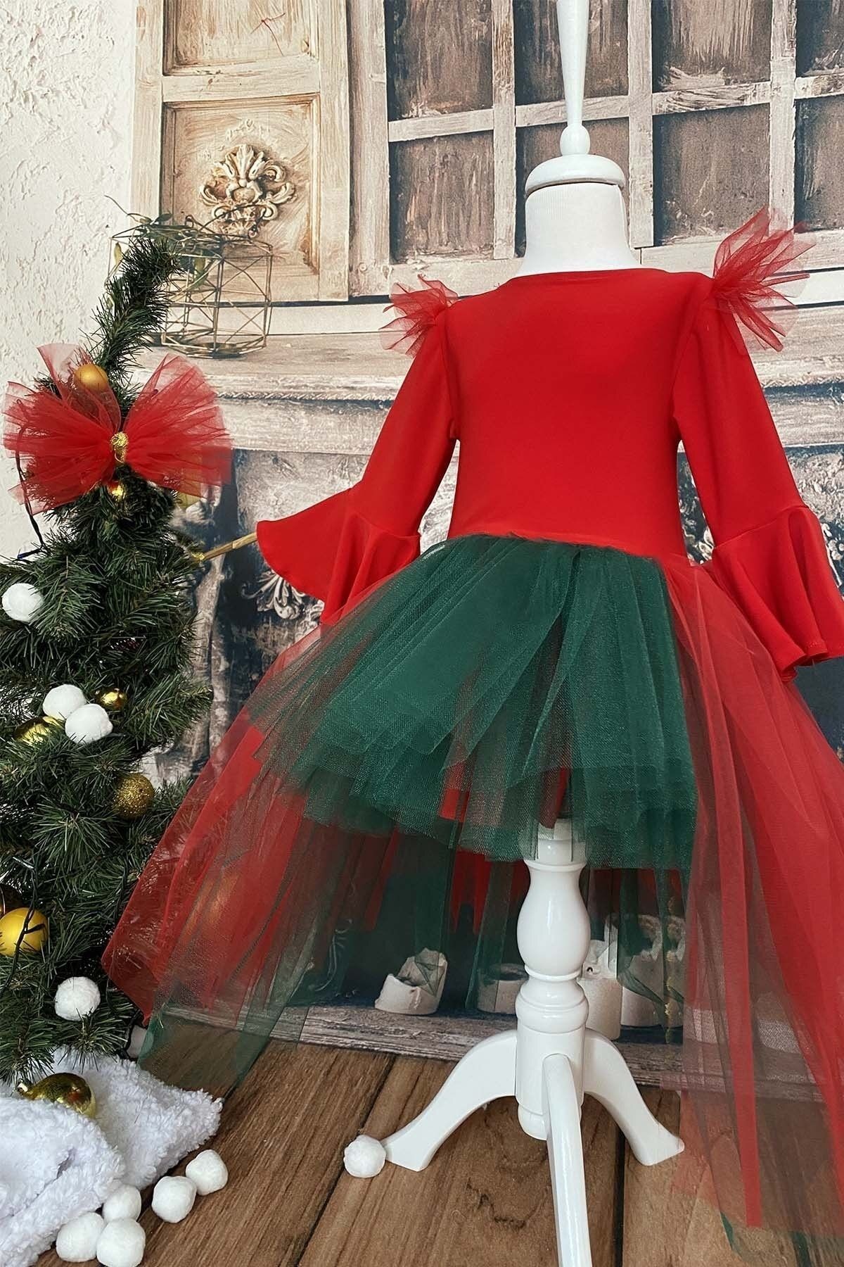 Girl's Asymmetric Tutu Christmas Dress